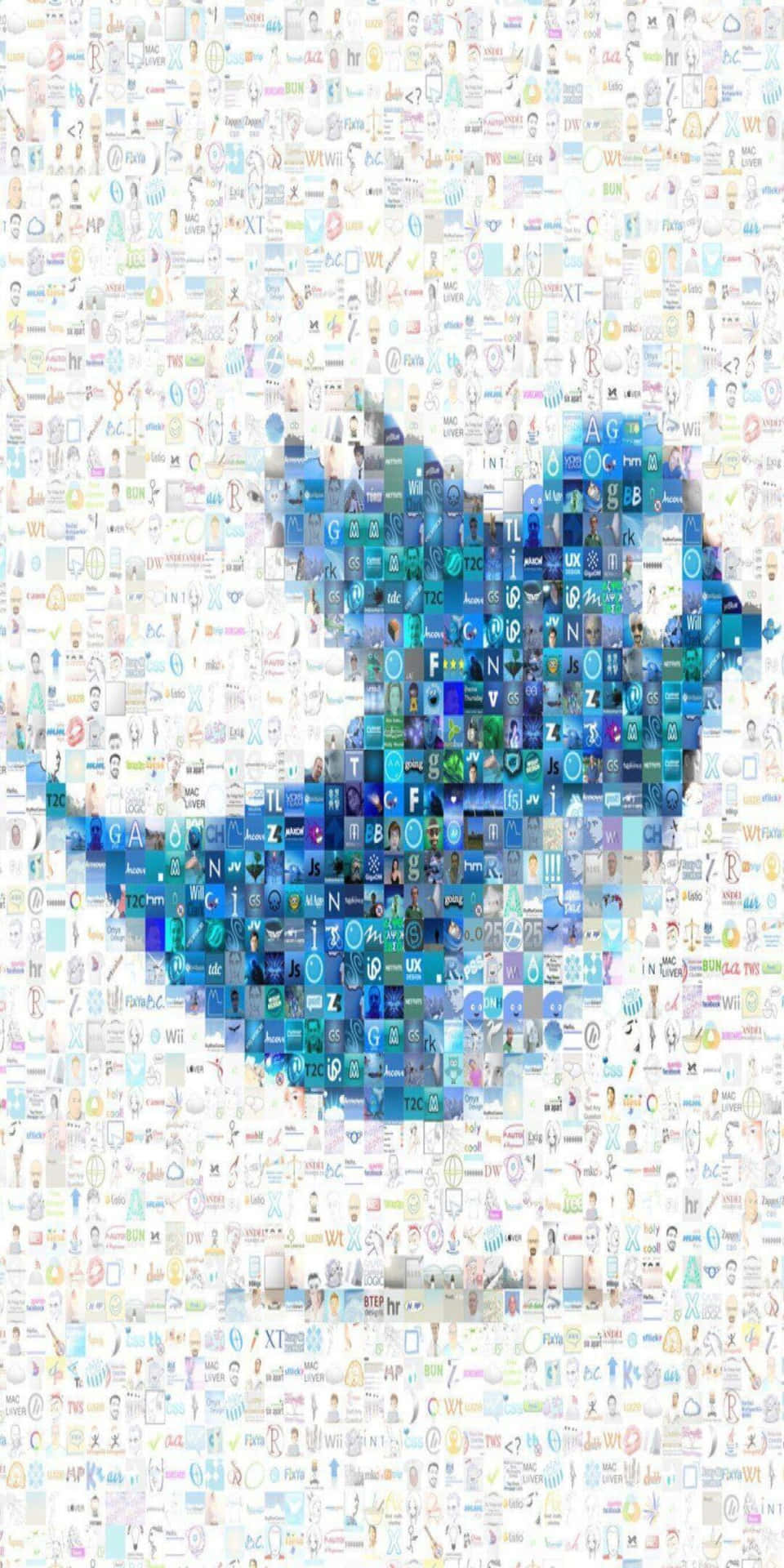 Pixel3 Mosaic Twitter-logotyp Social Bakgrund