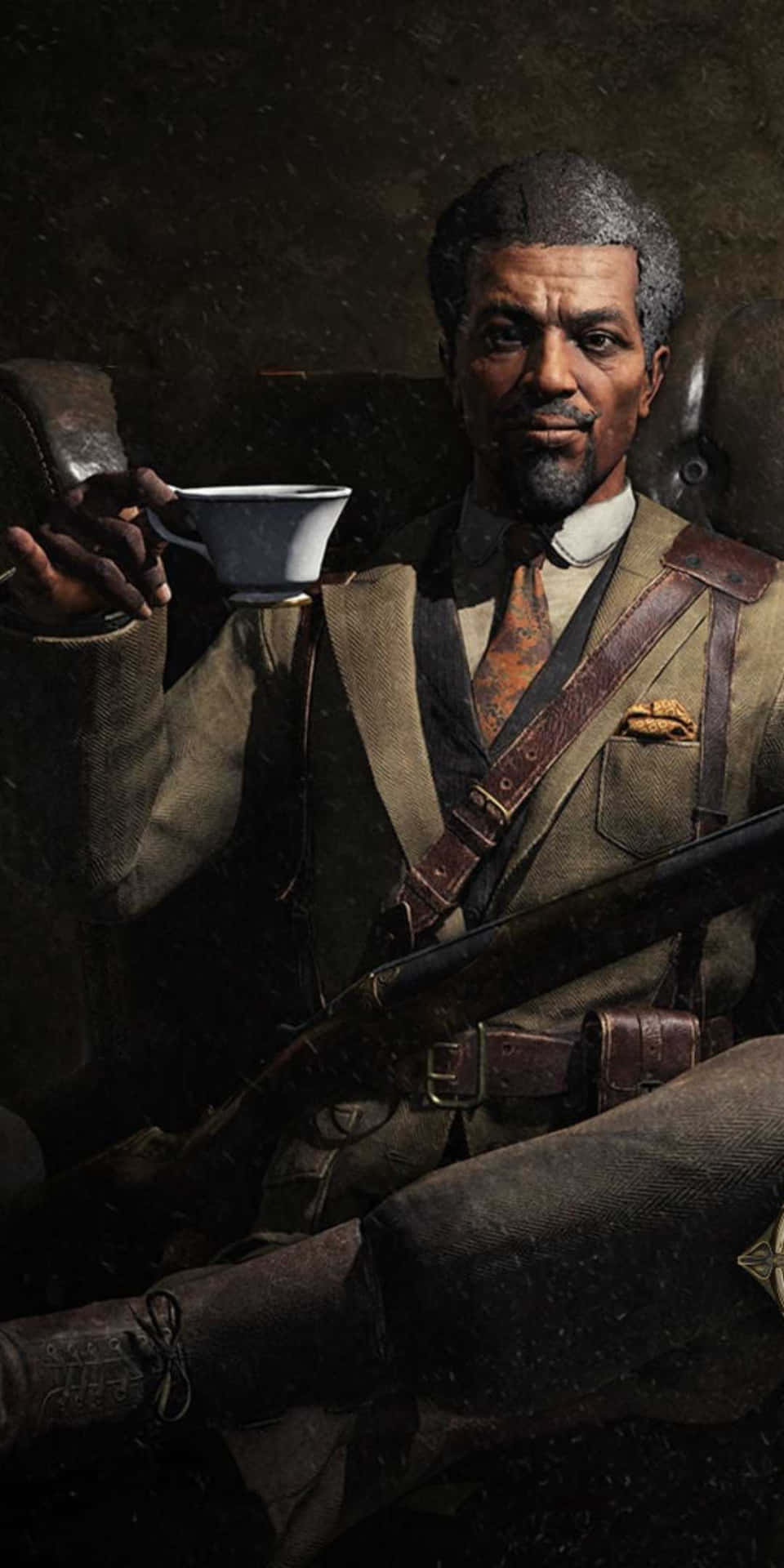 A Man In A Suit Holding A Knife