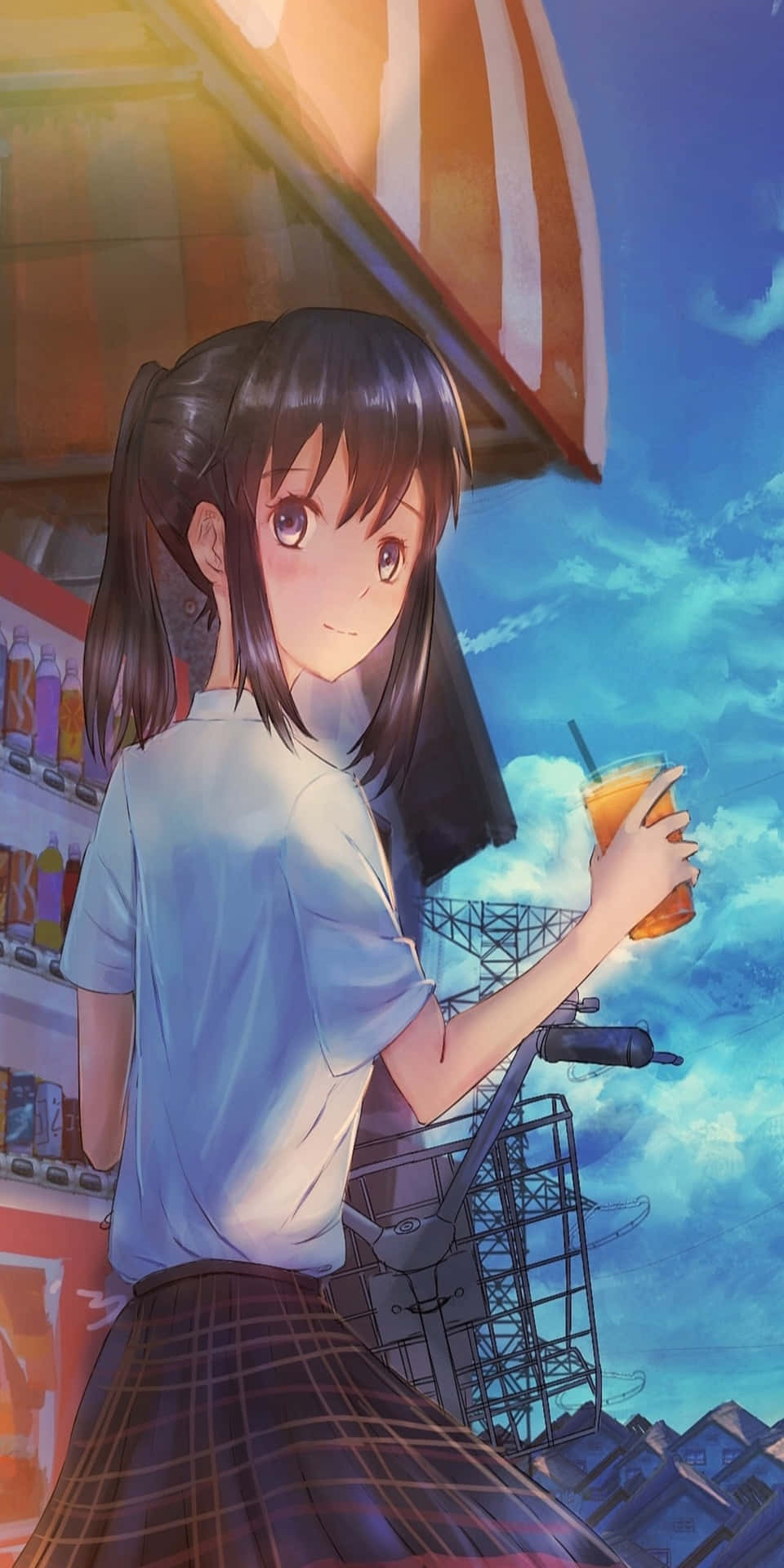 Anime Girl Pixel 3 Summer Background