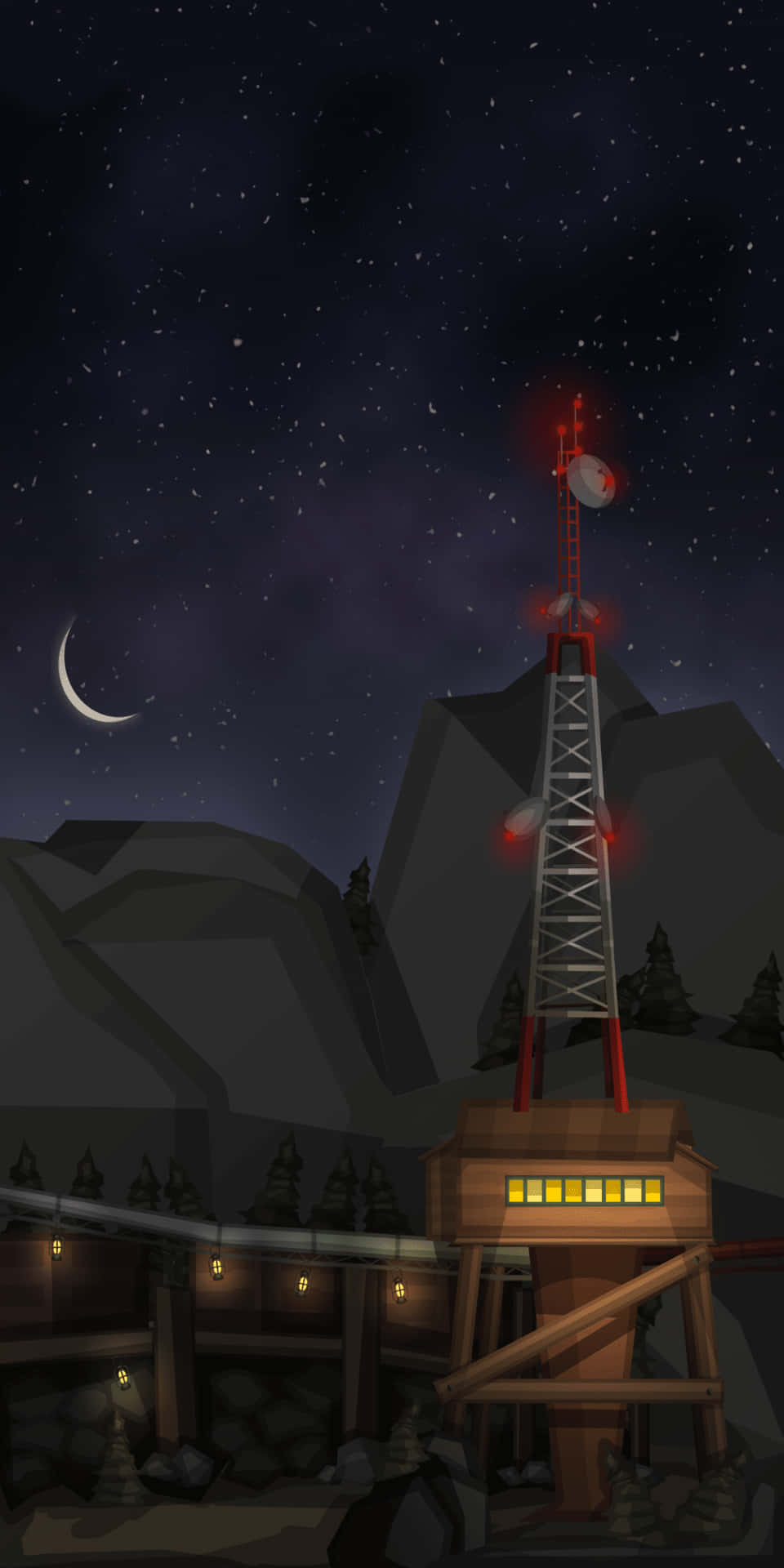 Watchtower During Night Pixel 3 TF2 Background