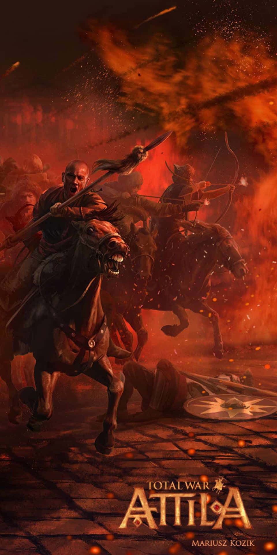 Pixel3 Ilustração De Fundo Flamejante Do Total War Attila