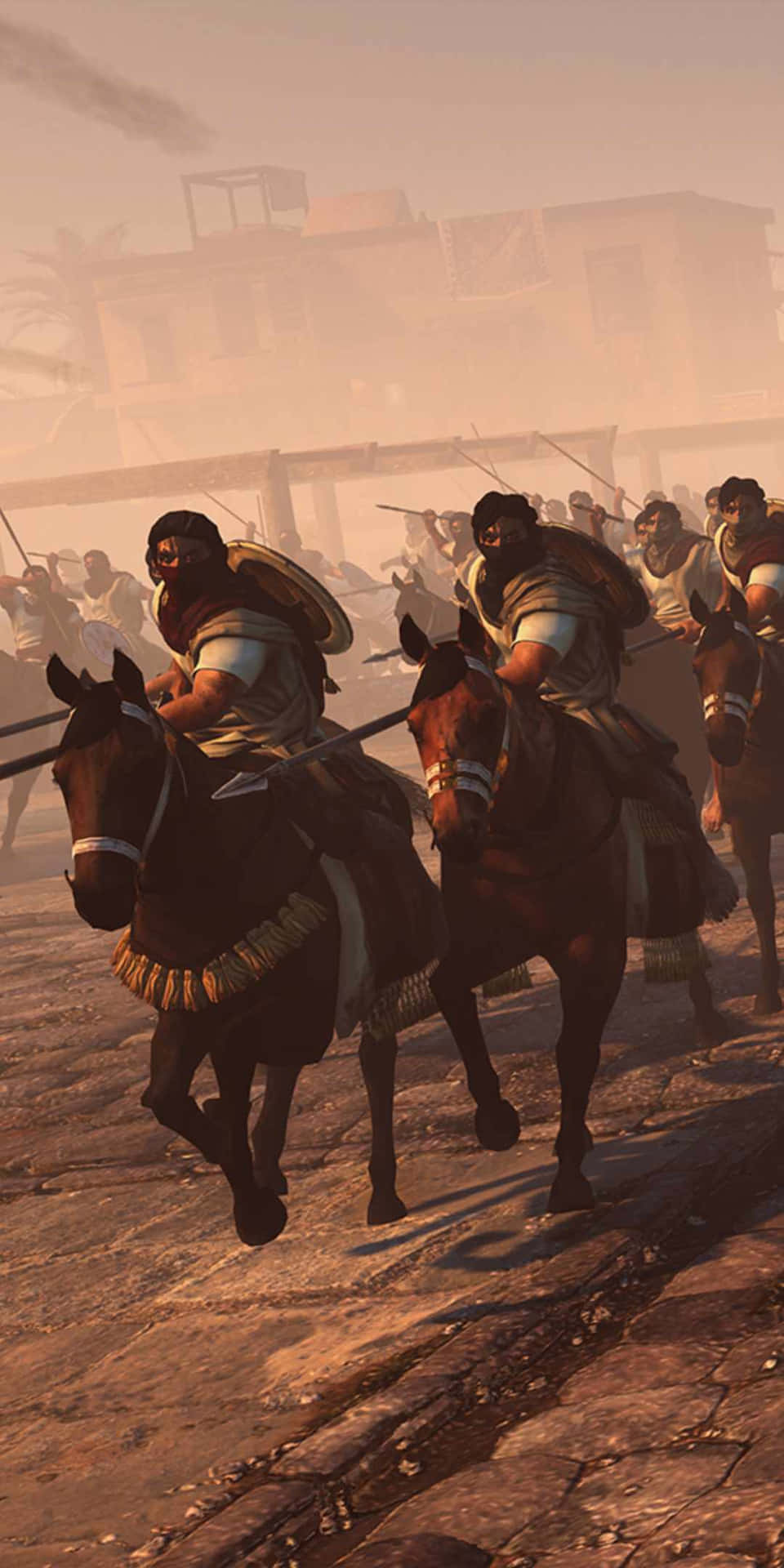 Pixel3 Total War Attila Bakgrundsbild Med Tanukhid-krigare Som Illustration.