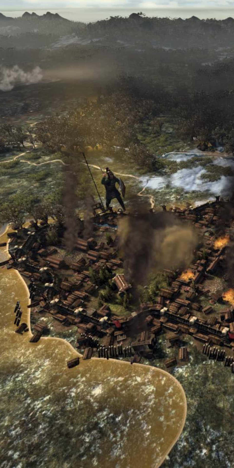 Pixel3 Hintergrundbild Mit Der Overhead-karte Von Total War Attila.