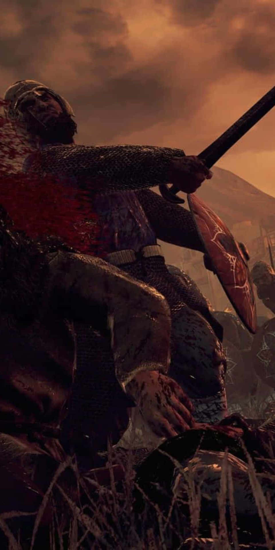 Pixel 3 Total War Attila Blod og Brænding Baggrund