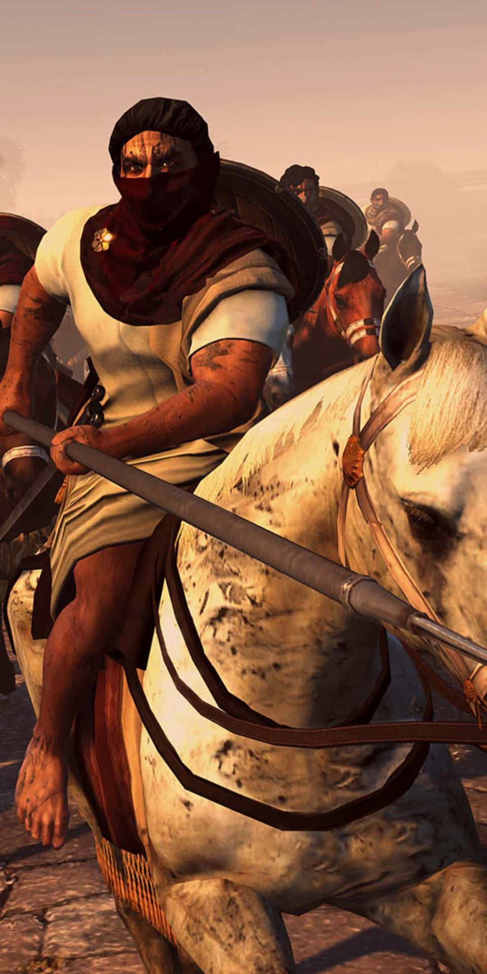 Pixel3 Bakgrundsbild Med Tanukhid-krigare Från Total War Attila.