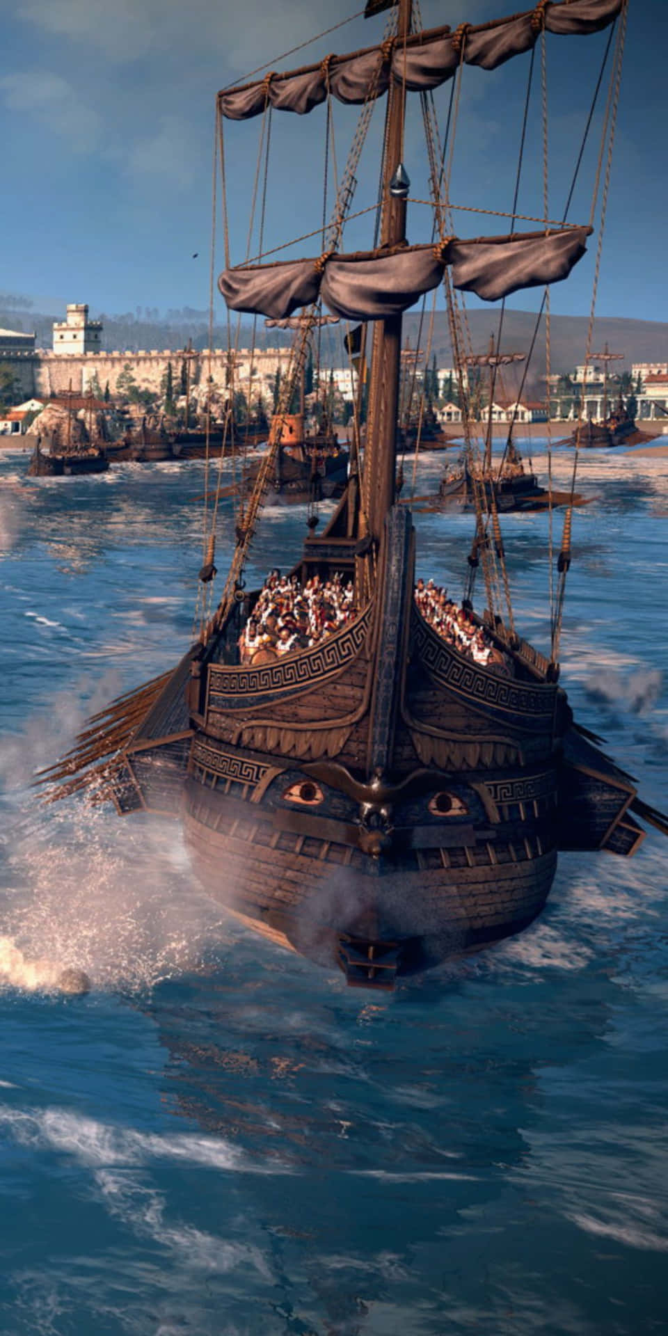 Pixel 3 Total War Rome 2 Background Warship With Warriors