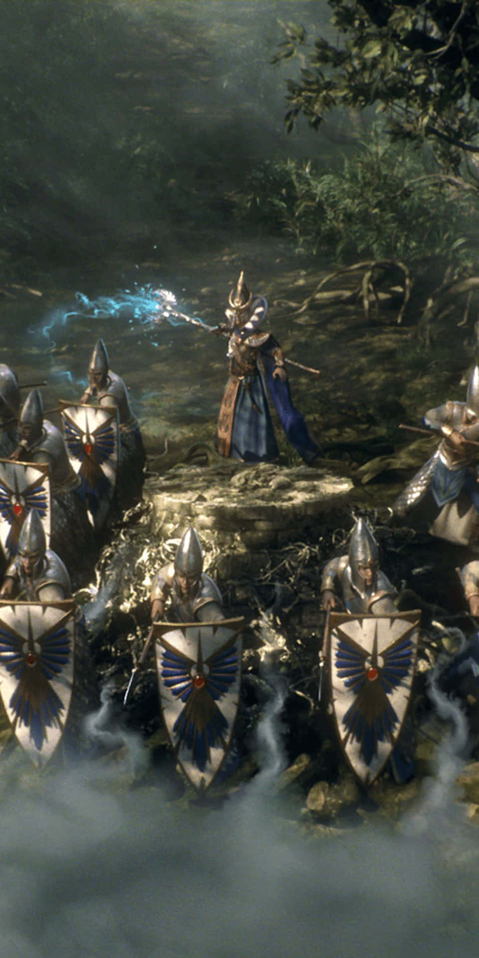 Epic battle scene from Total War: Warhammer II on a Pixel 3 screen