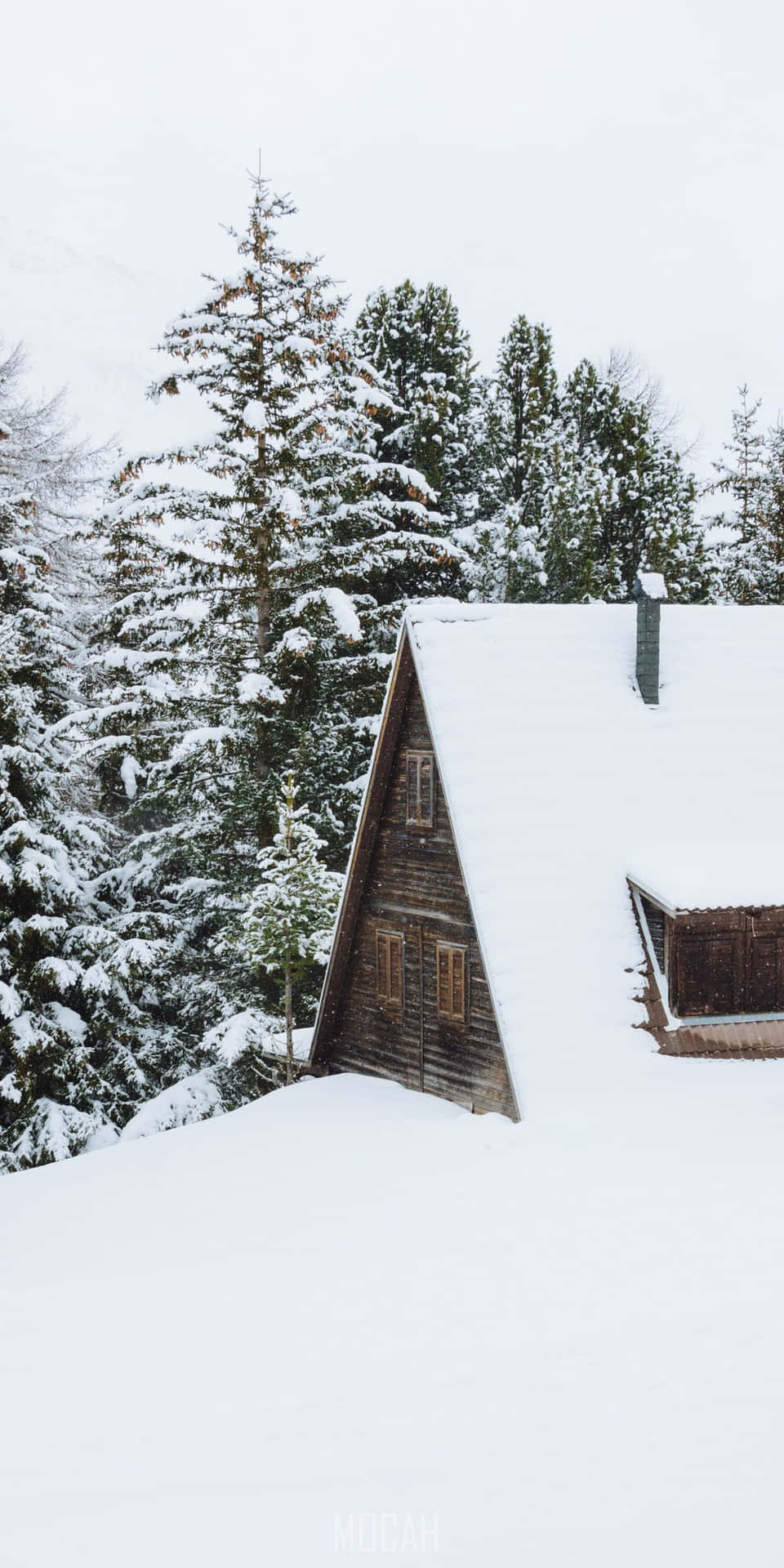 Pixel 3 Winter Background Snowy Cabin Roof