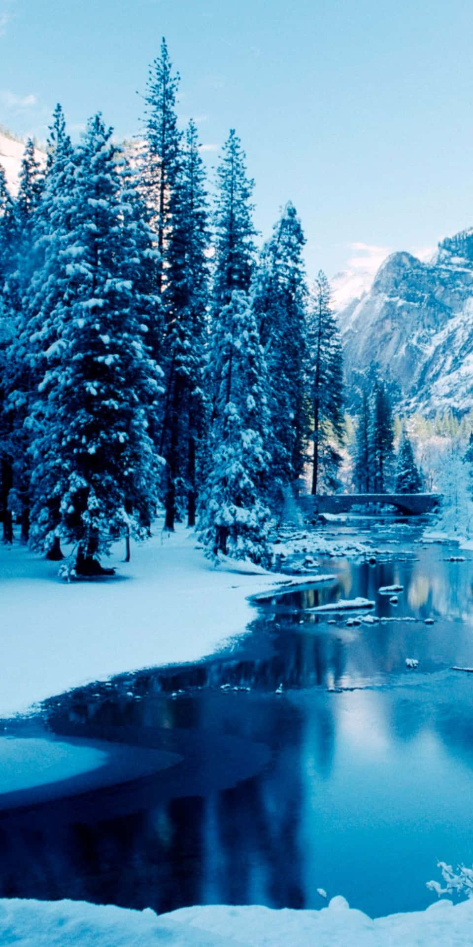 Pixel3 Winterhintergrund See Neben Einem Wald