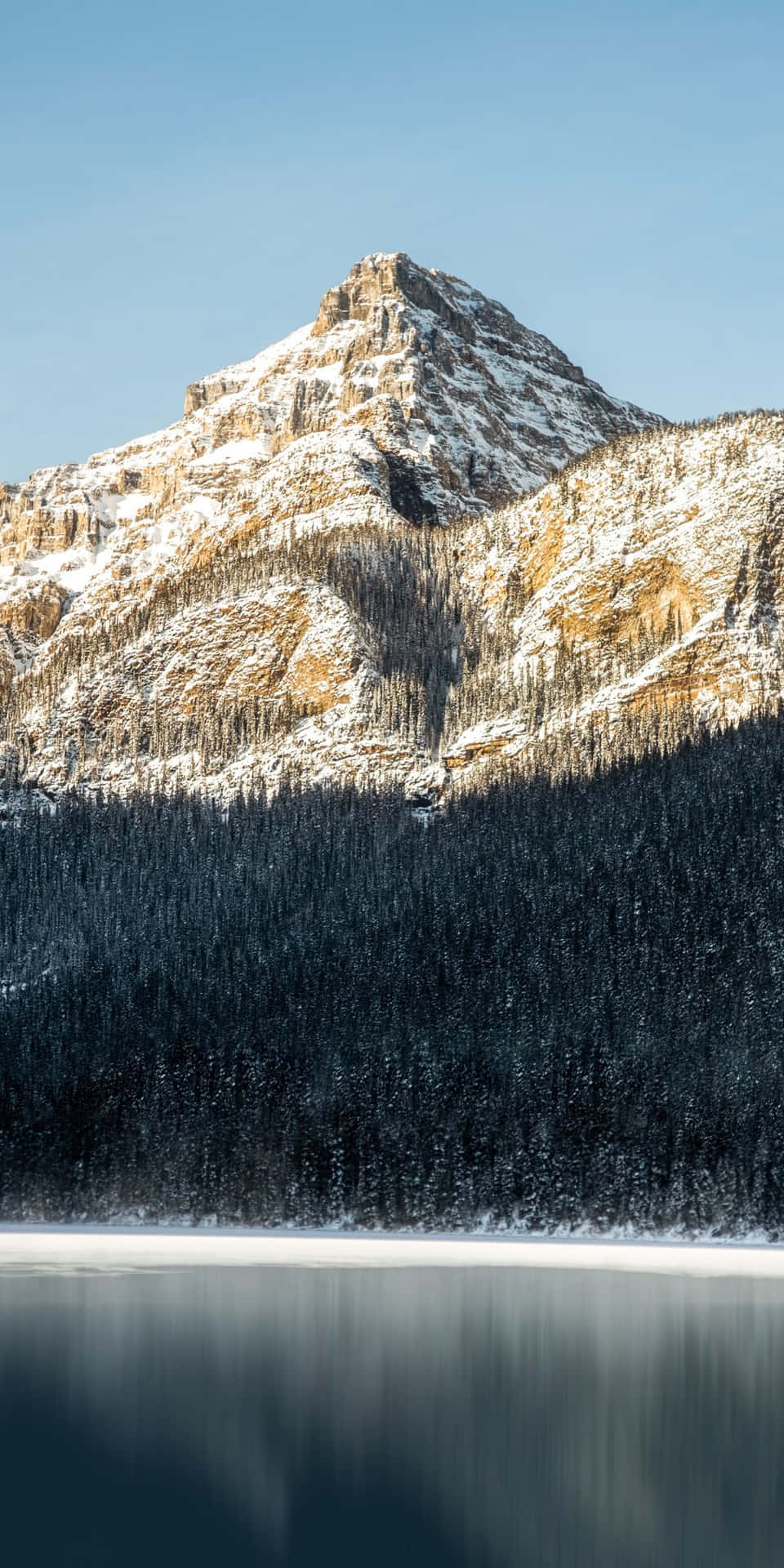Pixel 3 Vinter Baggrunds bjerg oplyst Med Solskin