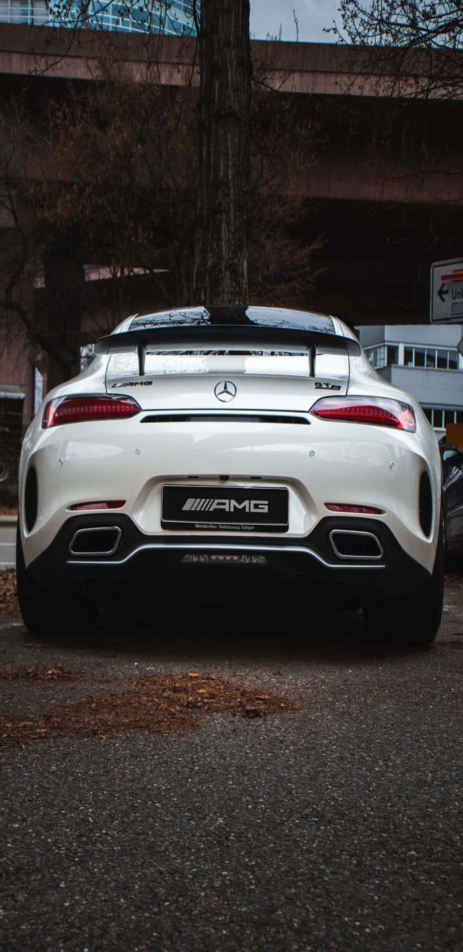 White Mercedes With Rear Wing Pixel 3XL AMG GT-R Background