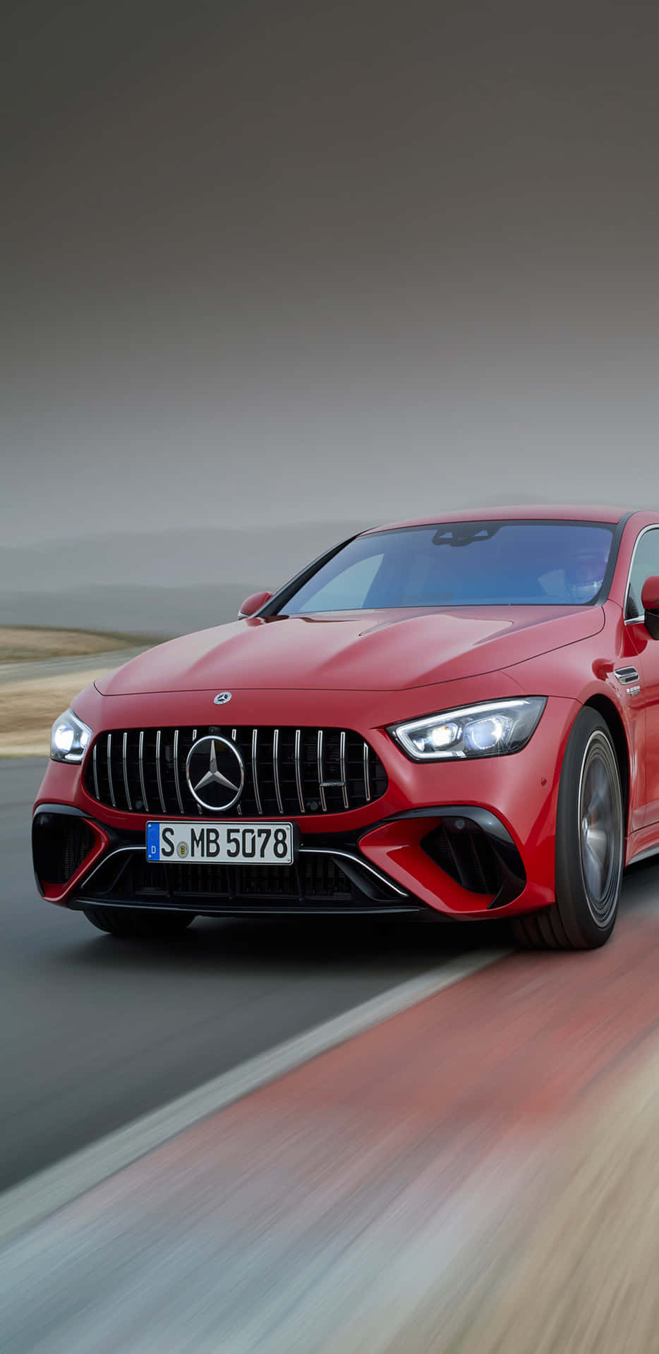 Racing Red Mercedes-Benz Pixel 3XL AMG GT-R Background