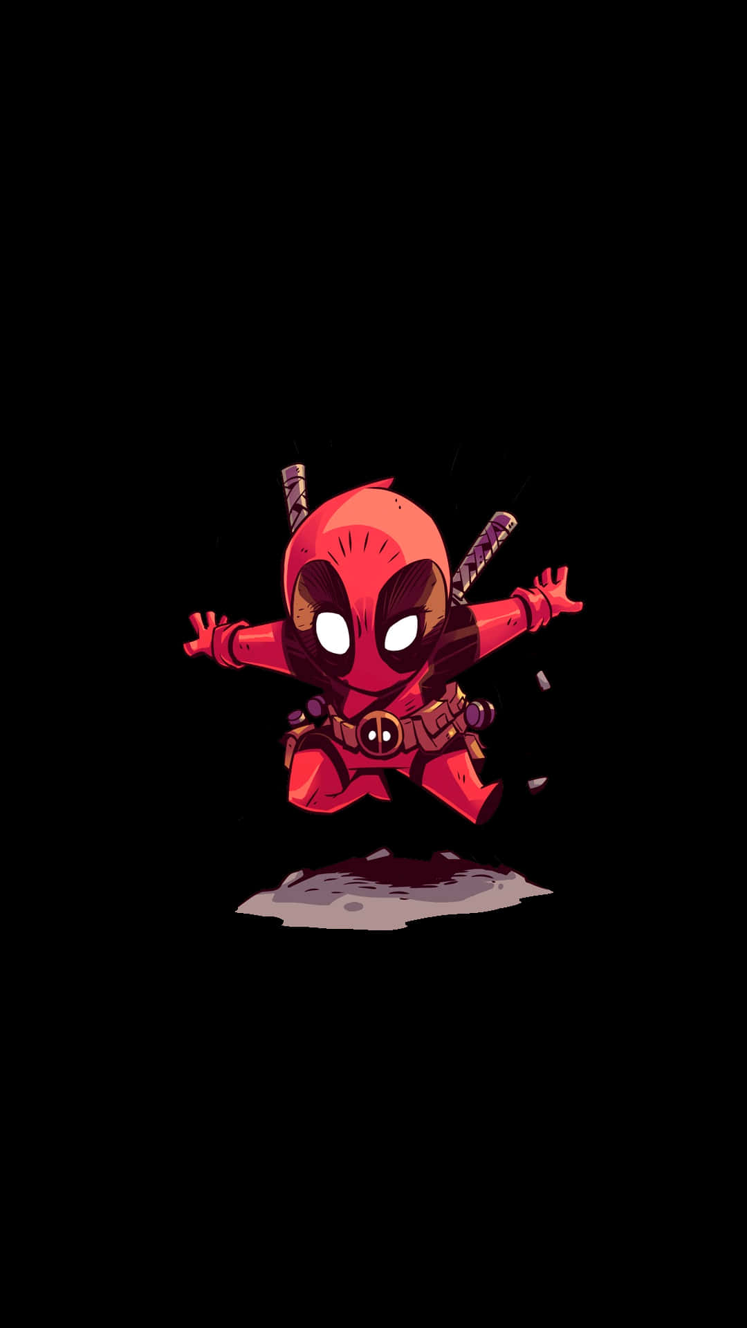 Chibi Deadpool Pixel 3XL Amoled-baggrund