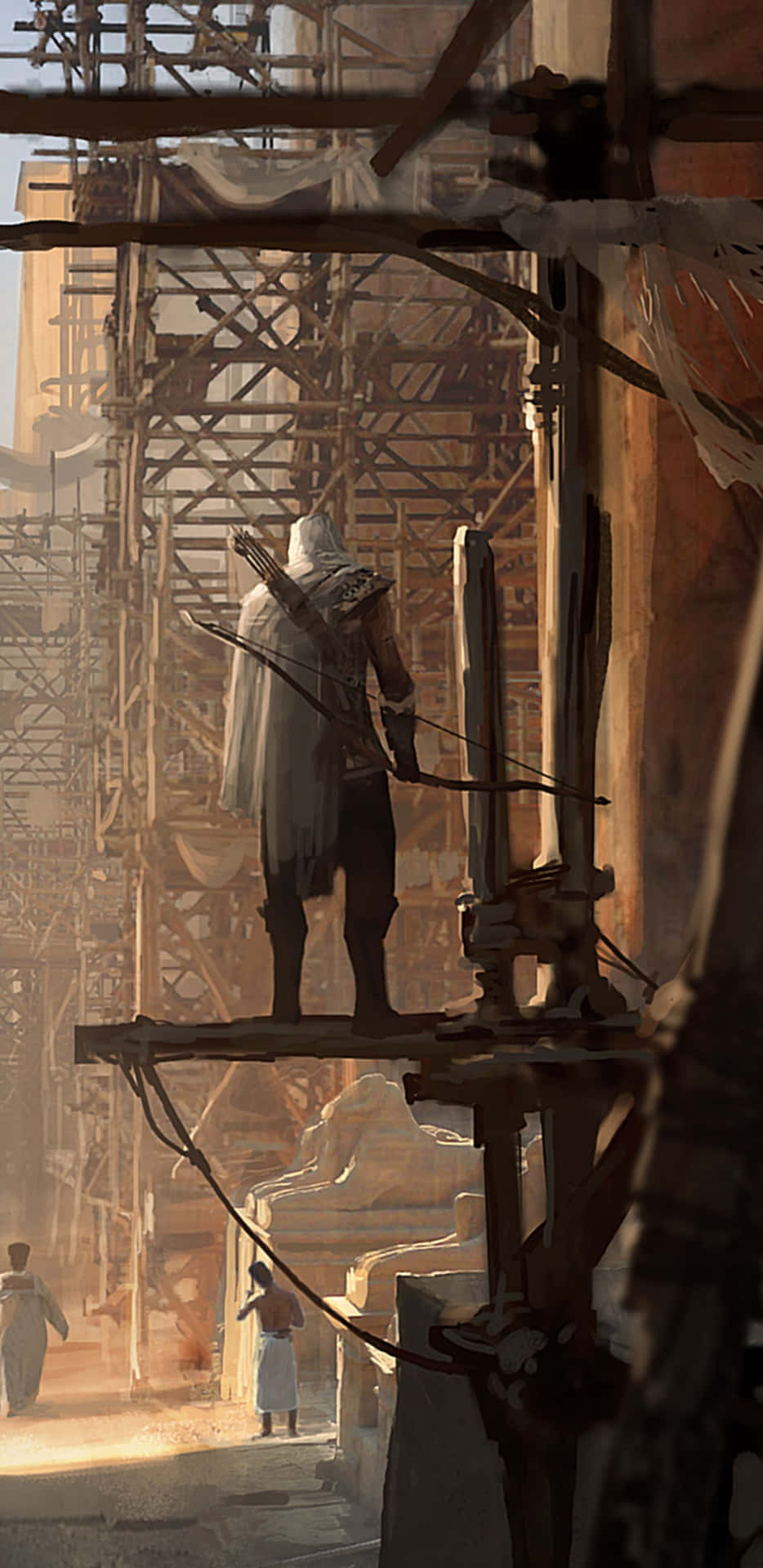 Fondode Pantalla De Assassin's Creed Origins Con La Portada Del Juego De Bayek En Pixel 3xl.
