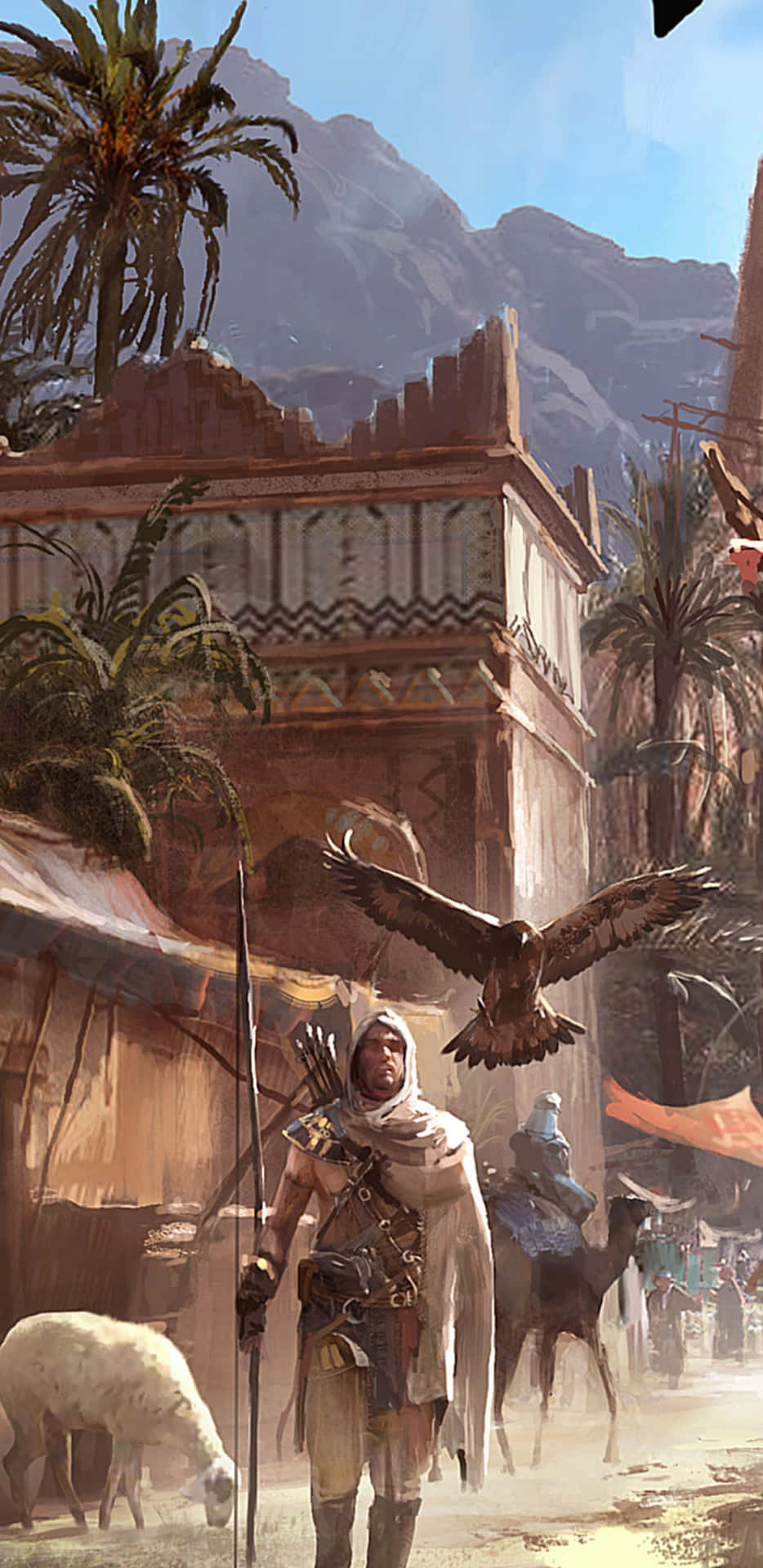 Bayekpixel 3xl Bakgrundsbild För Assassin's Creed Origins