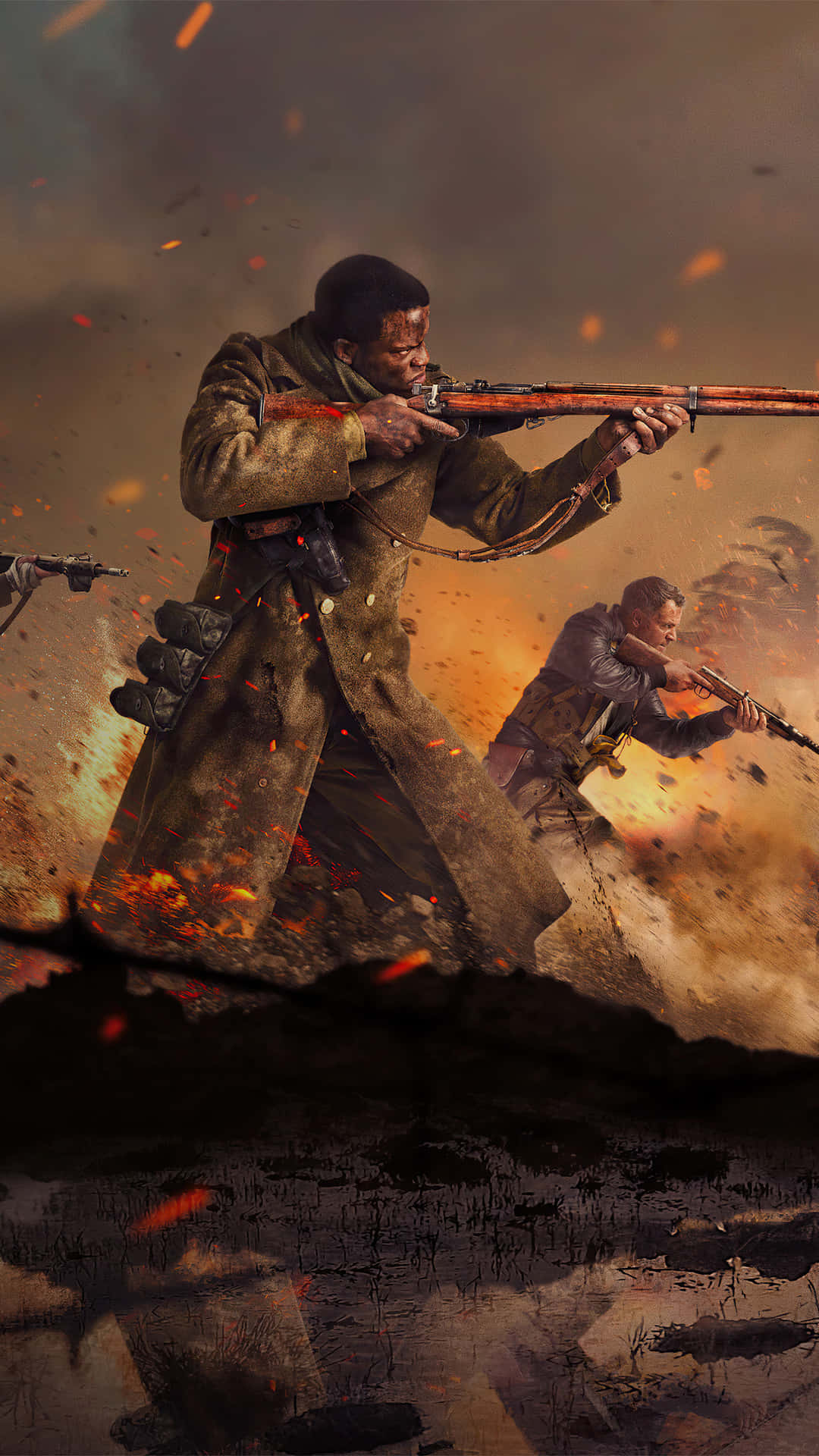 Pixel 3xl Battlefield 1 Background Soldiers Aiming Their Rifle Background
