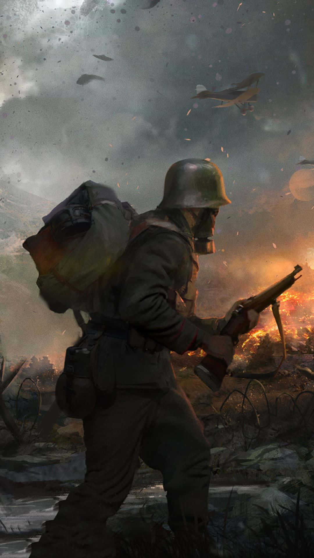 Fondode Pantalla De Battlefield 1 En Pixel 3xl Soldado Observando Las Explosiones
