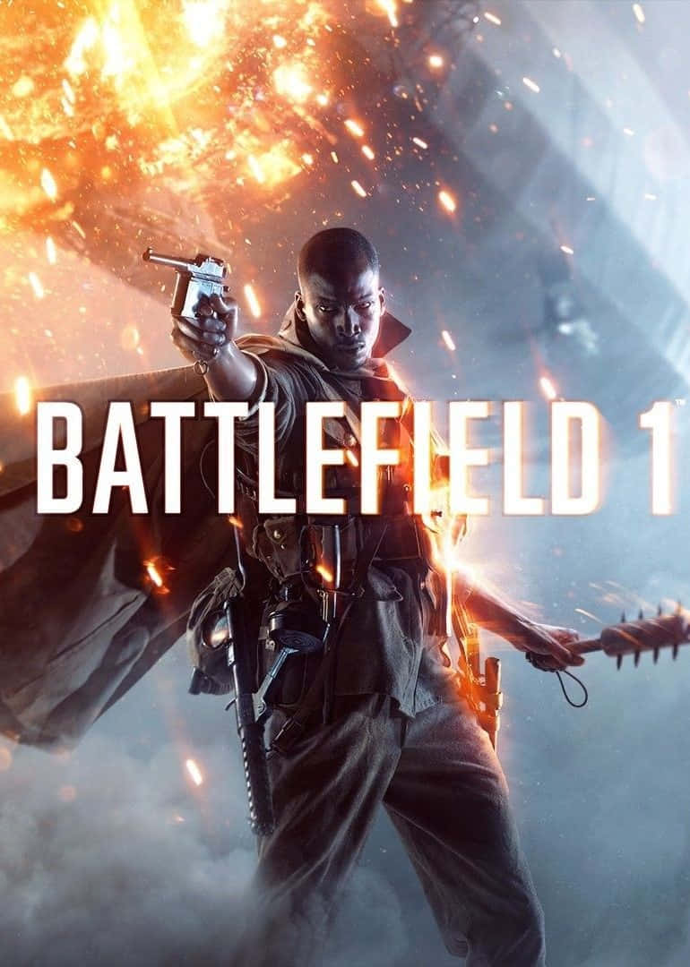 Pixel3xl Battlefield 1 Hintergrund Soldat Zielt Mit Einer Handfeuerwaffe Und Einem Knüppel.