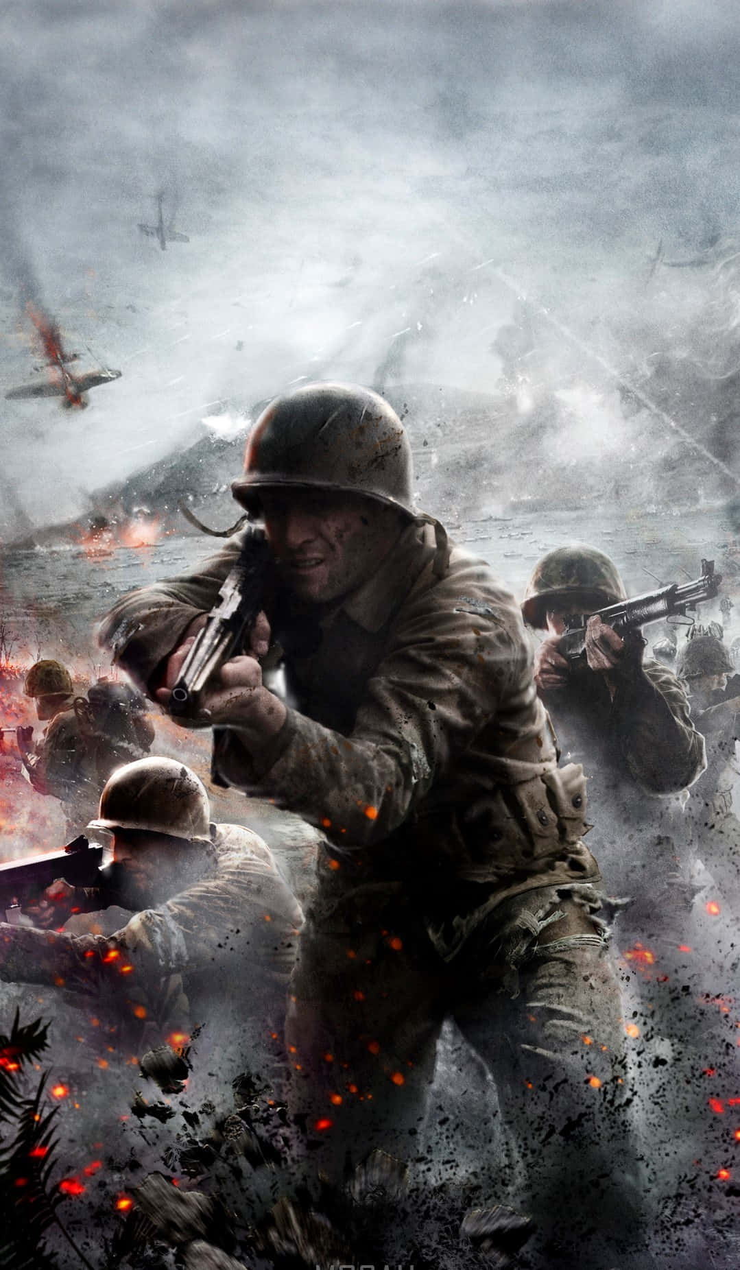 Sfondopixel 3xl Battlefield 1 Con Soldati In Un Ambiente Brullo