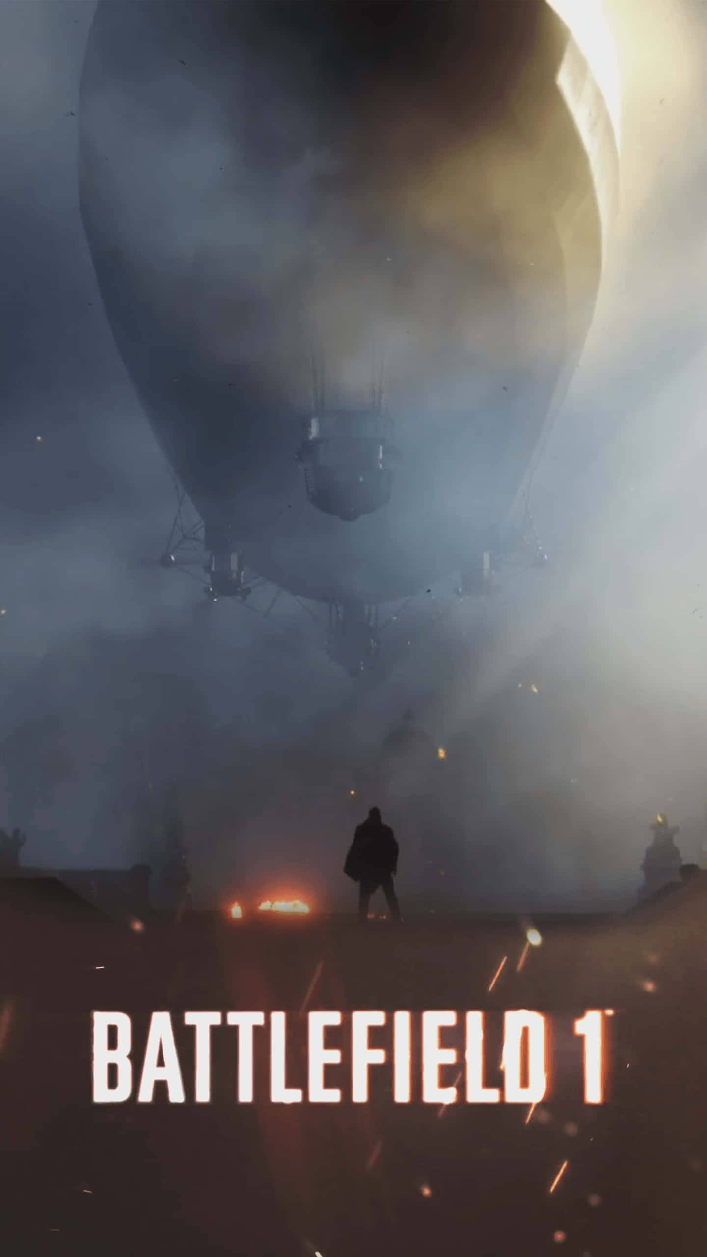 Pixel 3xl Battlefield 1 baggrund En soldat står over for en luftskib