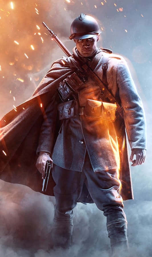 Pixel3xl Hintergrundbild: Soldat Mit Umhang In Battlefield 1