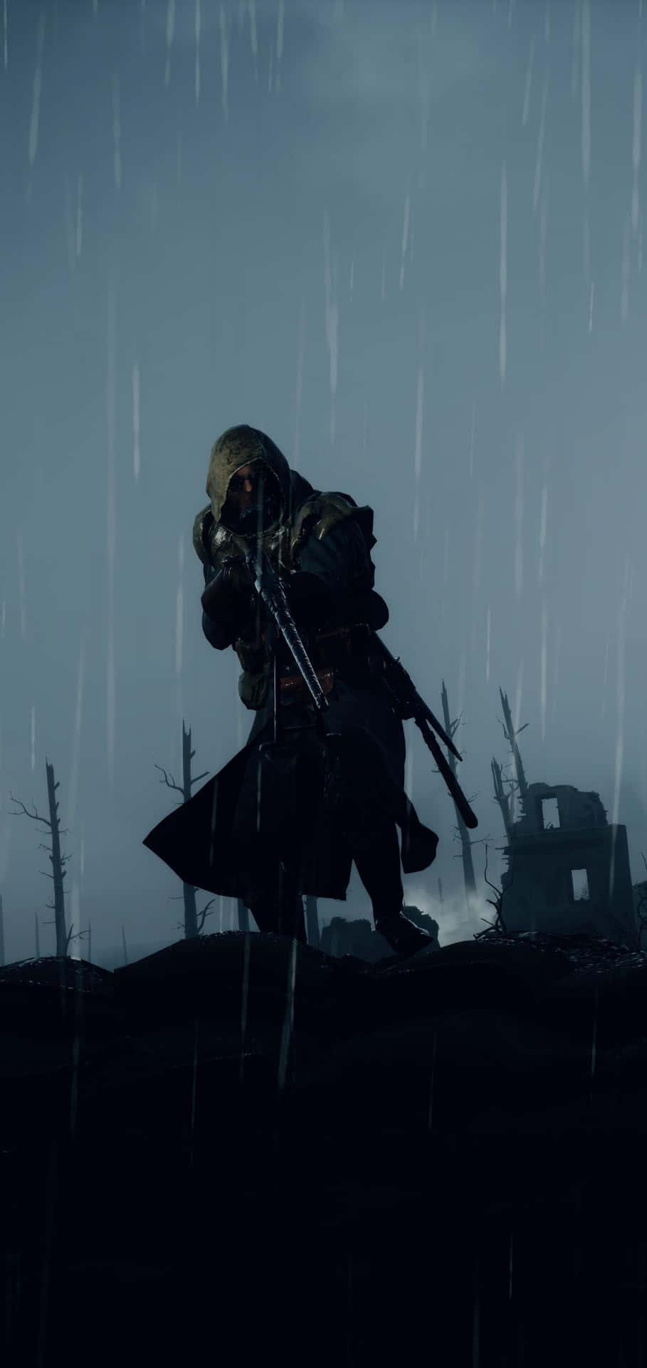 Pixel 3xl Battlefield 1 Background Hooded Soldier In The Rain