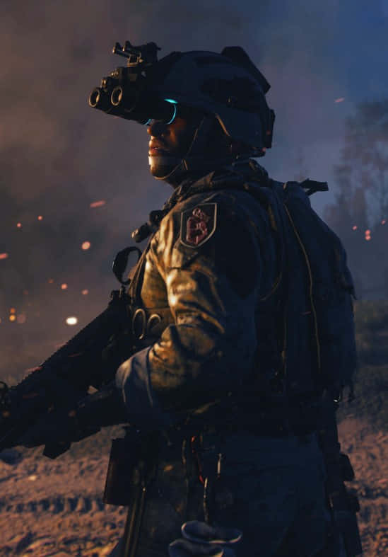 Pixel3xl Battlefield 1 Bakgrund Soldat Med Sikte I Sin Hjälm.