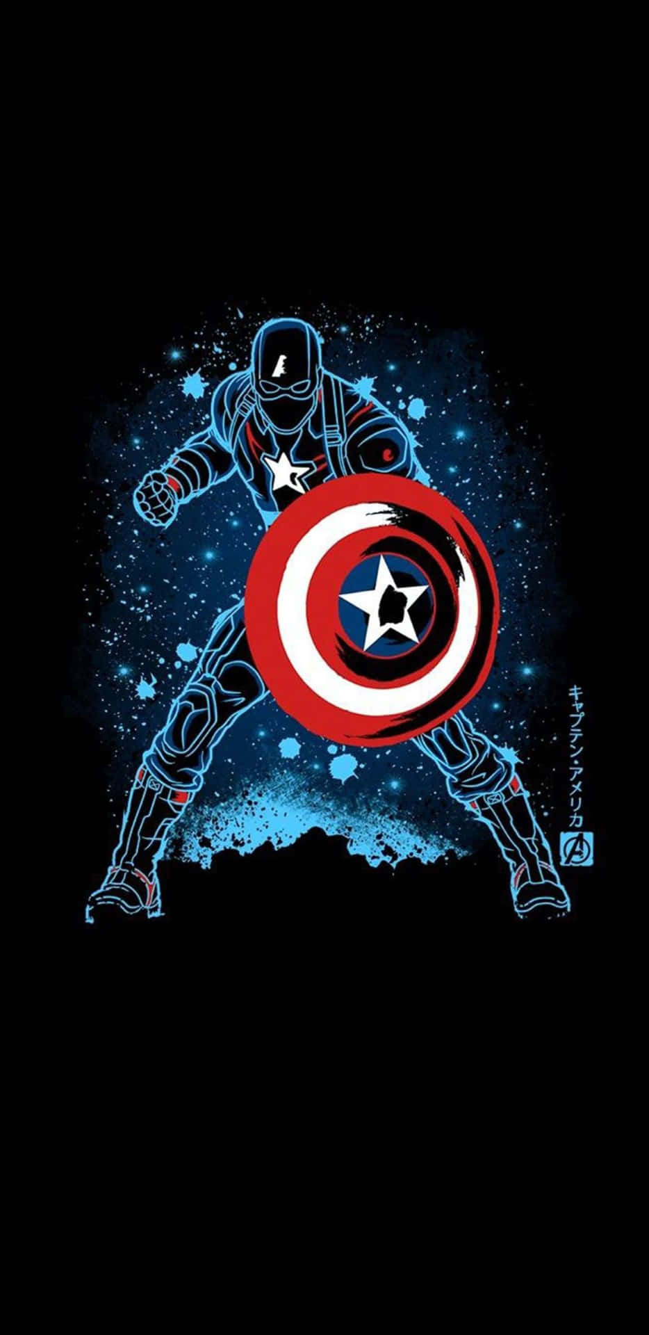 Pixel3xl Bakgrundsbild Med Captain America Line Art.