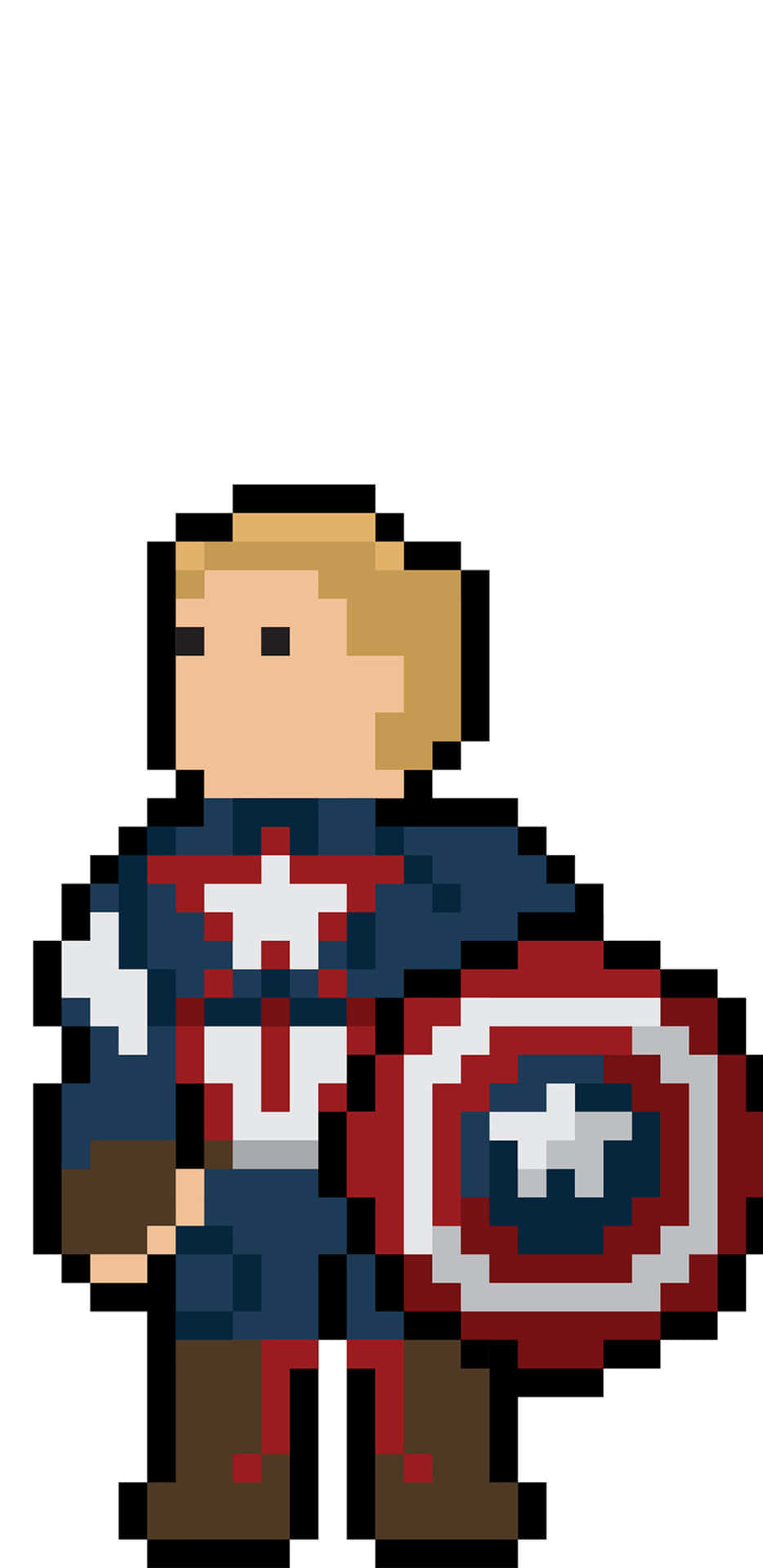 Pixel3xl Bakgrundsbild Med Captain America I Pixelkonst.