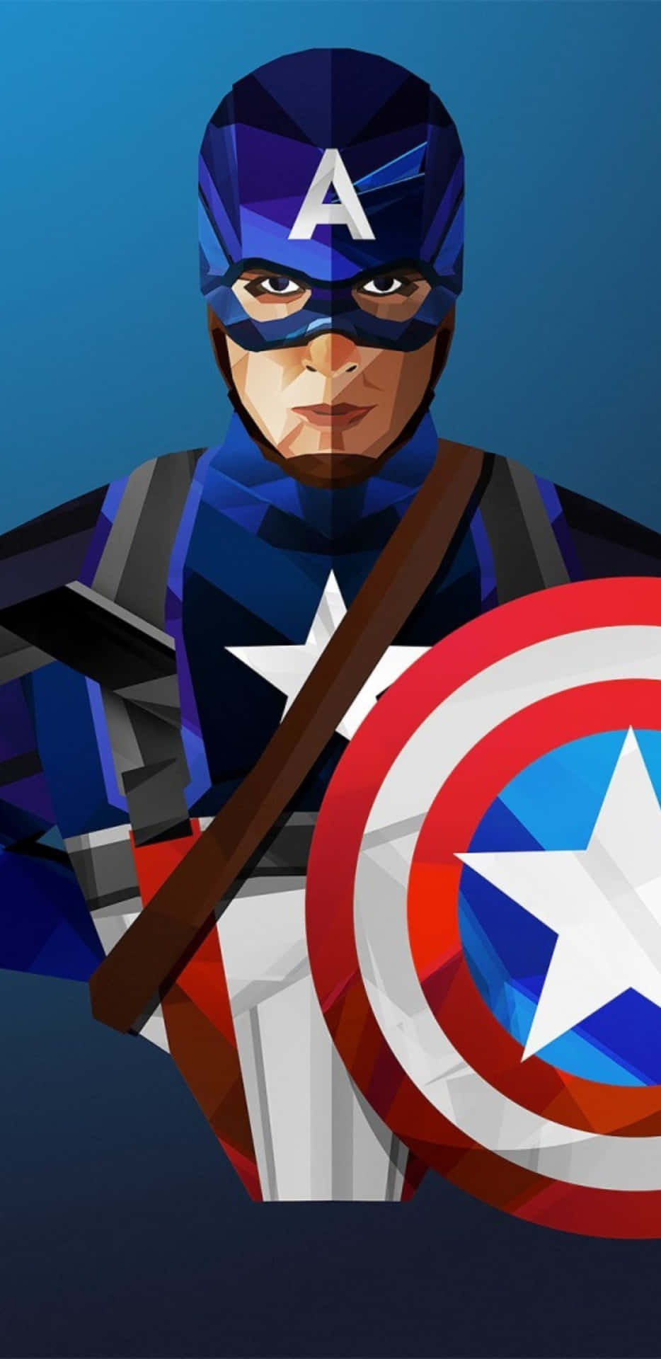 Pixel3xl Hintergrund Mit Captain America In Low Poly Art.