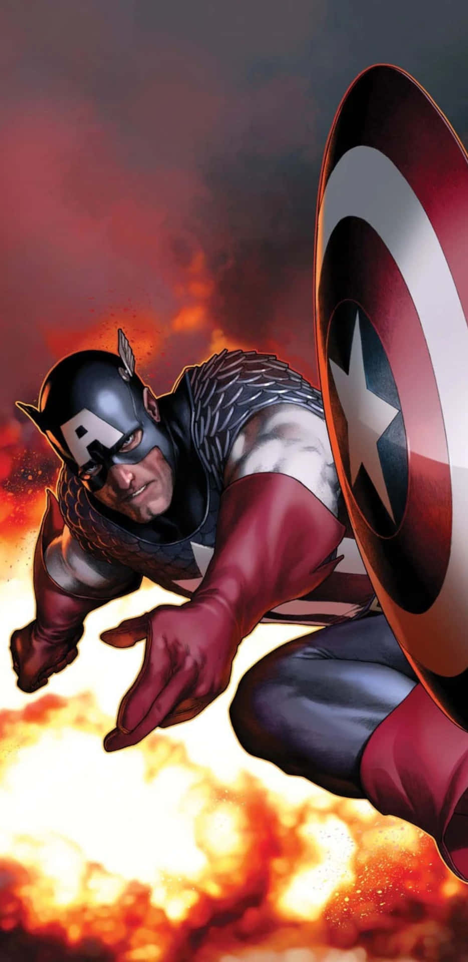 Pixel3xl Bakgrundsbild Med Captain America Från Serietidningen.