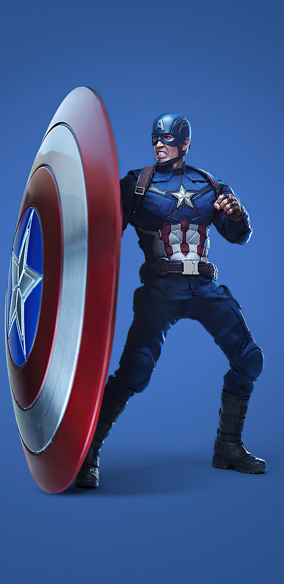 Pixel 3xl Captain America-baggrund livsstørrelse skjold design