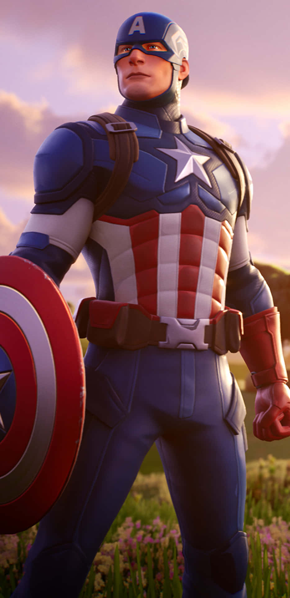 Pixel3xl Bakgrundsbild Med Captain America Fortnite Skin.