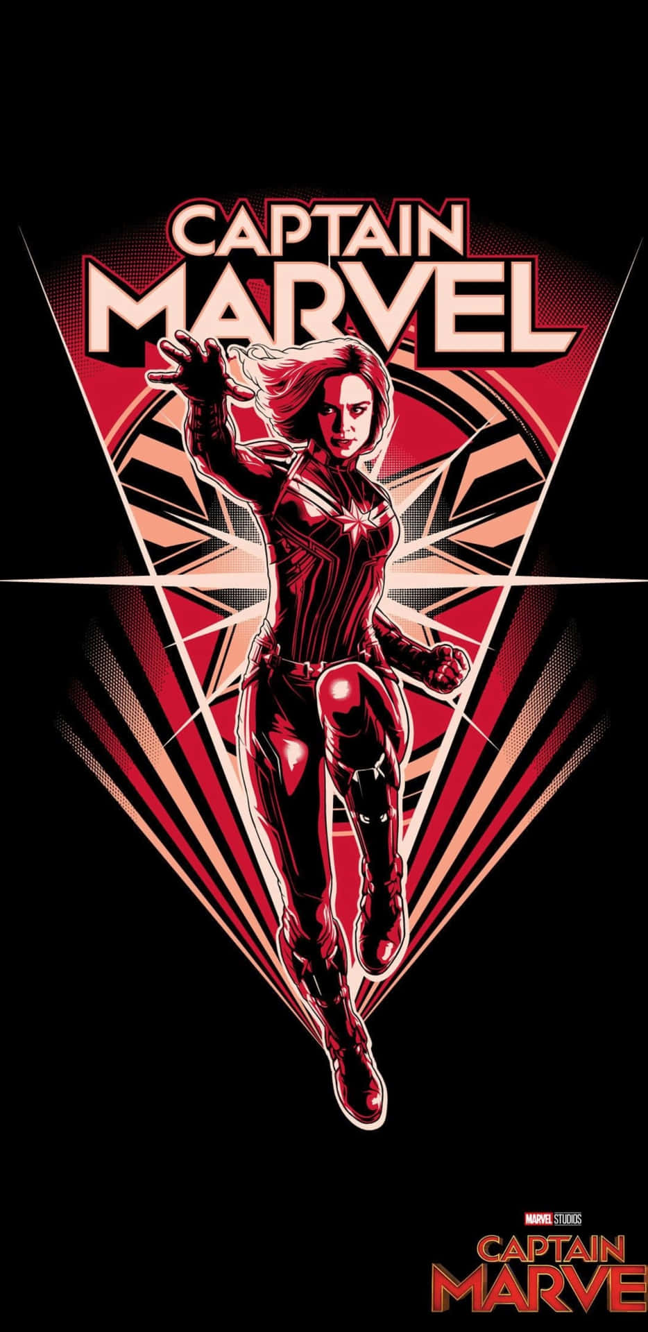 Pixel 3xl Captain Marvel Background Red Poster Background