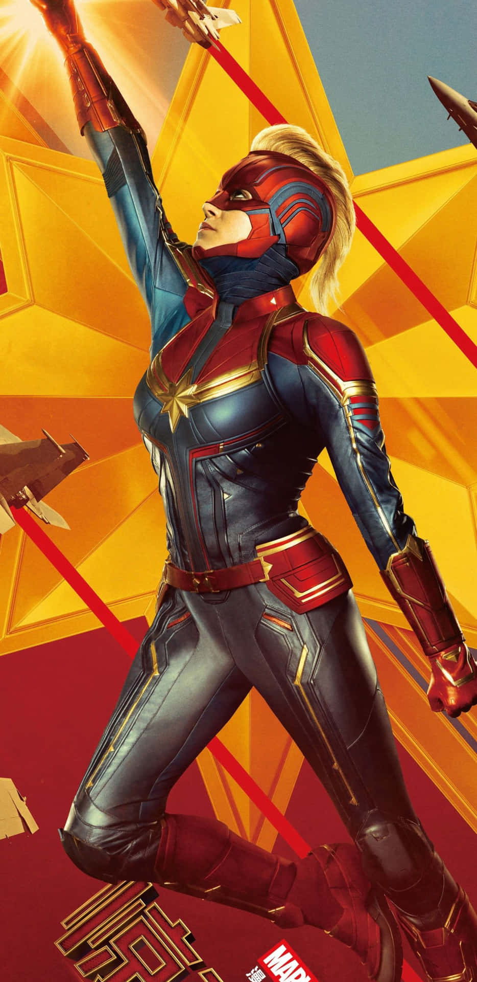 Gördig Redo För Ett Fantastiskt Äventyr Med Captain Marvel Och Pixel 3xl Som Bakgrundsbild På Datorn Eller Mobilen!