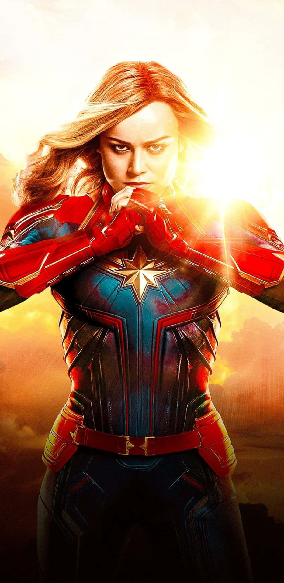 Pixel 3xl Captain Marvel Background Holding Fist Background