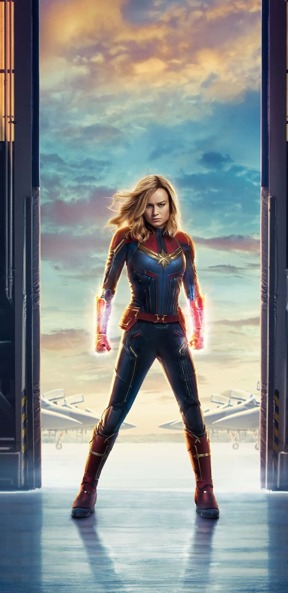 Pixel 3xl Captain Marvel Background In Entrance Door Background