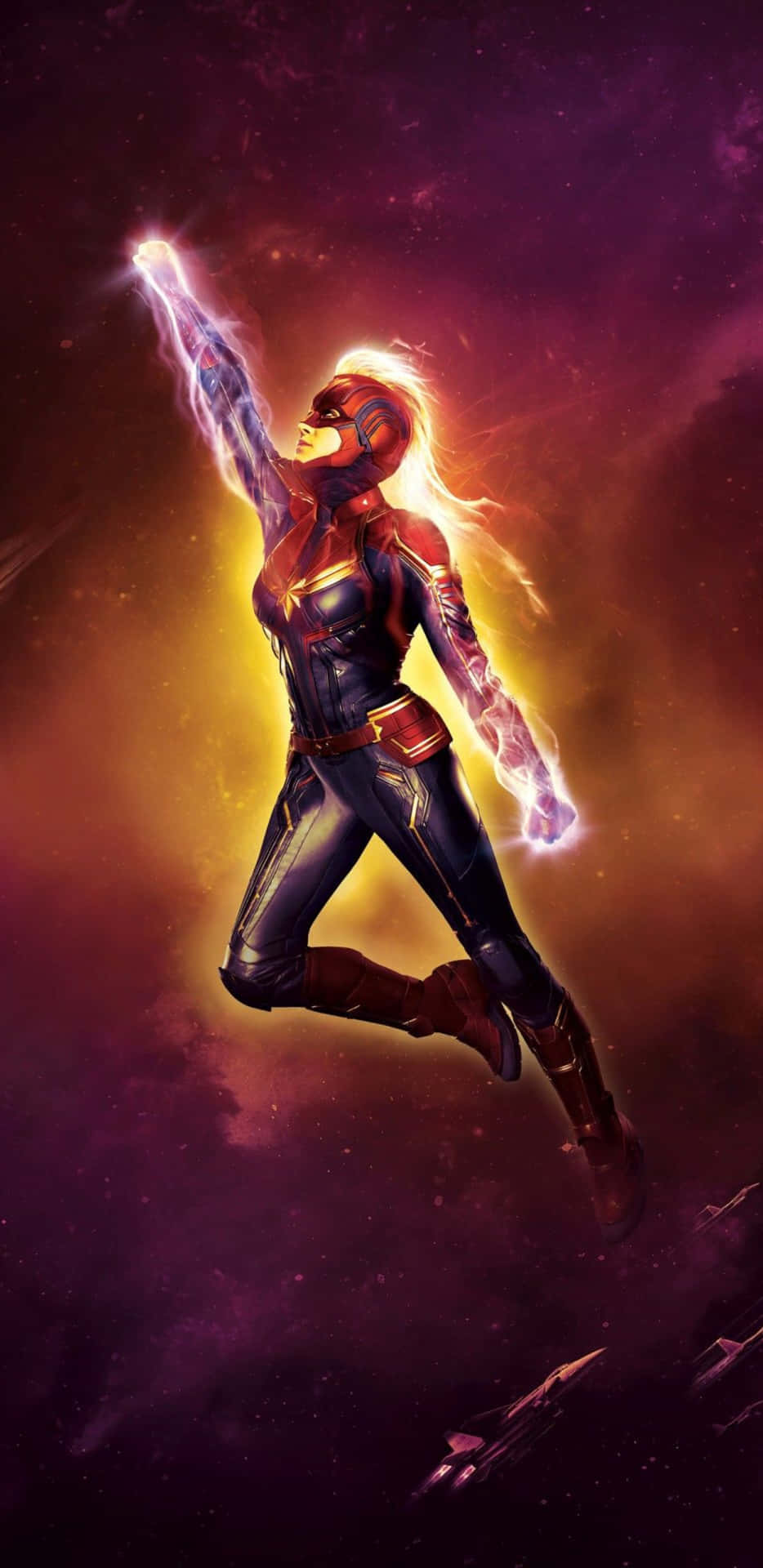 Pixel 3xl Captain Marvel Background Flying In Suit Background