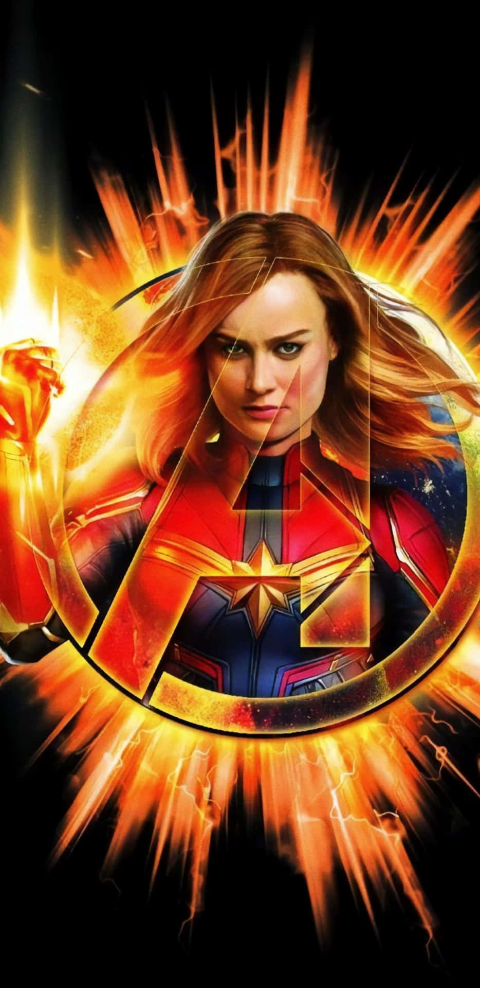 Pixel 3xl Captain Marvel Background Avengers Logo Background