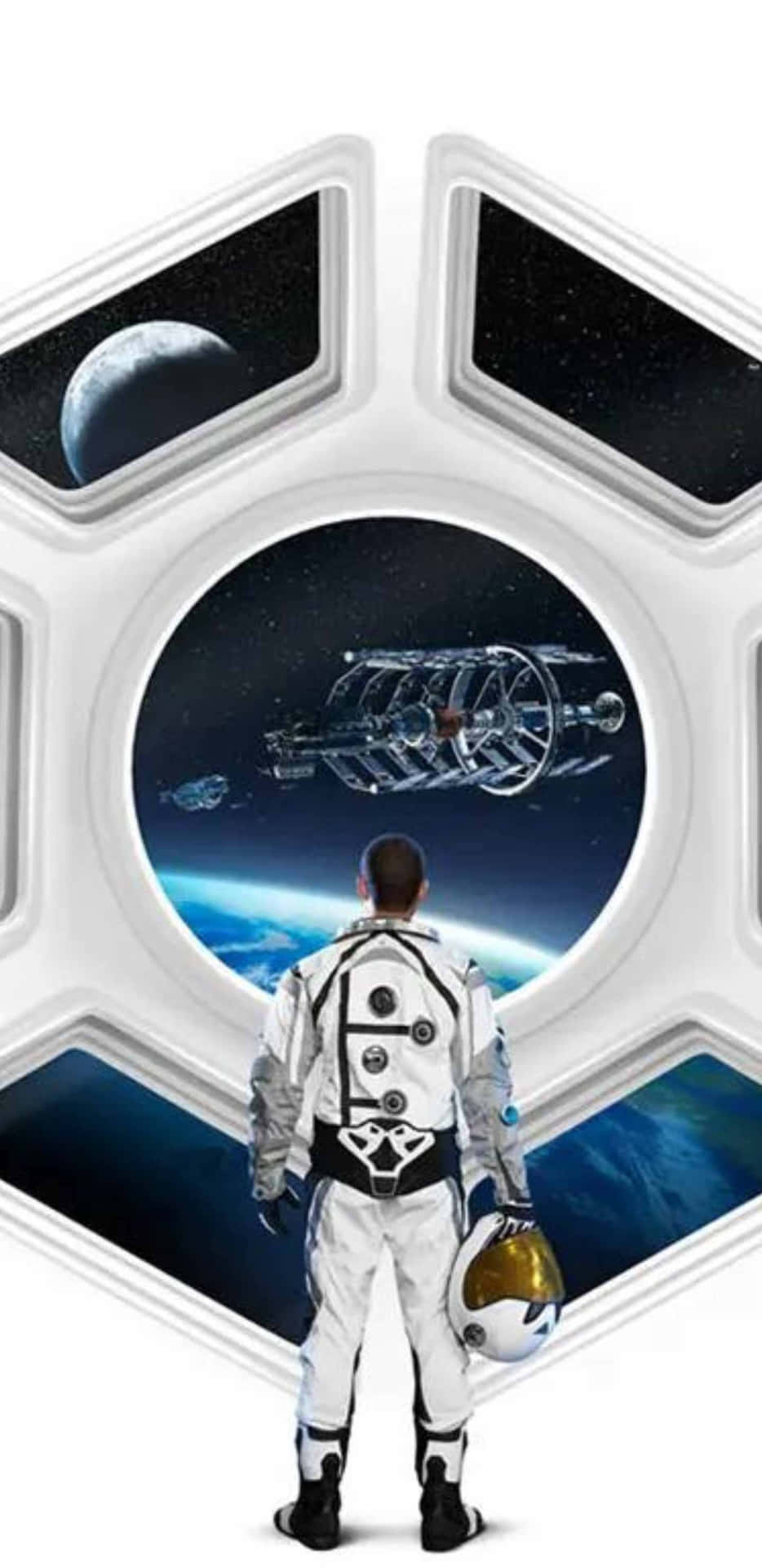 A Man In Spacesuit Standing In Front Of A Spaceship