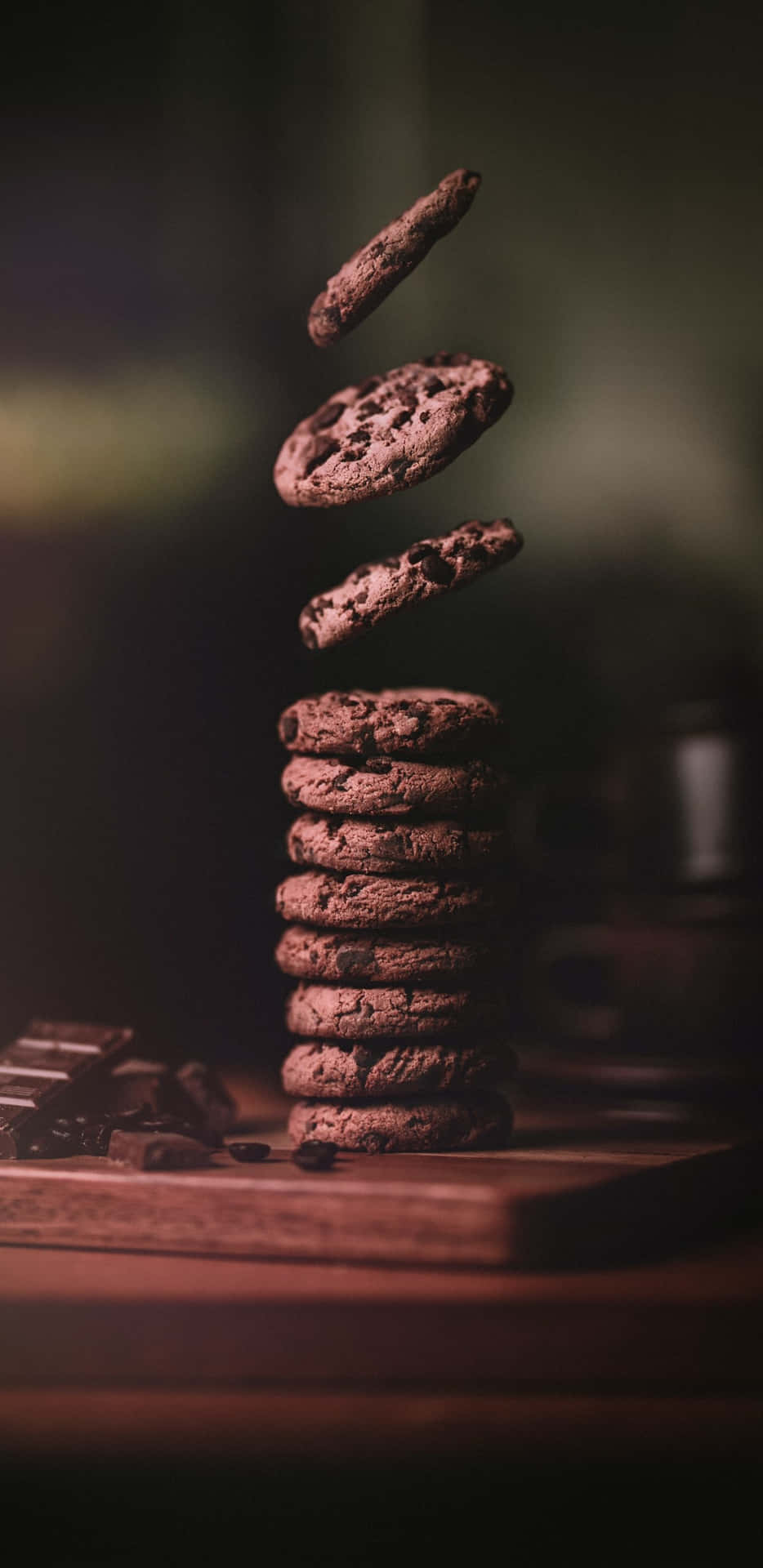 Kaffe dobbelt chokolade Pixel 3XL Cookies baggrund.