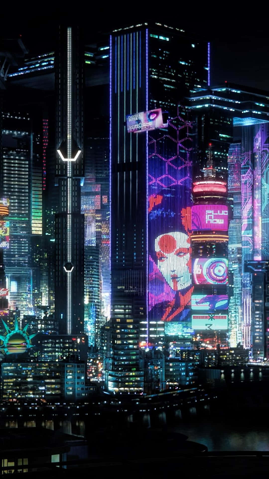 Utforskaden Futuristiska Staden Night City I Det Kommande Spelet Cyberpunk 2077.