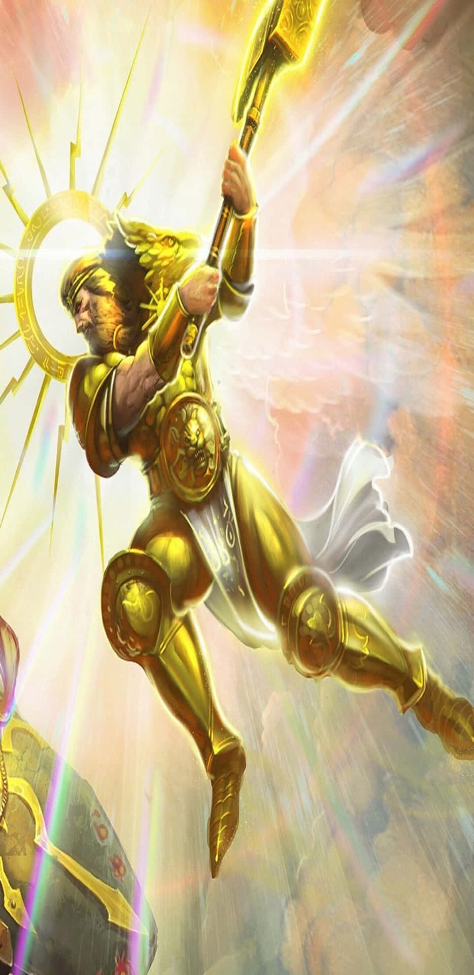 A Golden Man With A Sword In His Hand