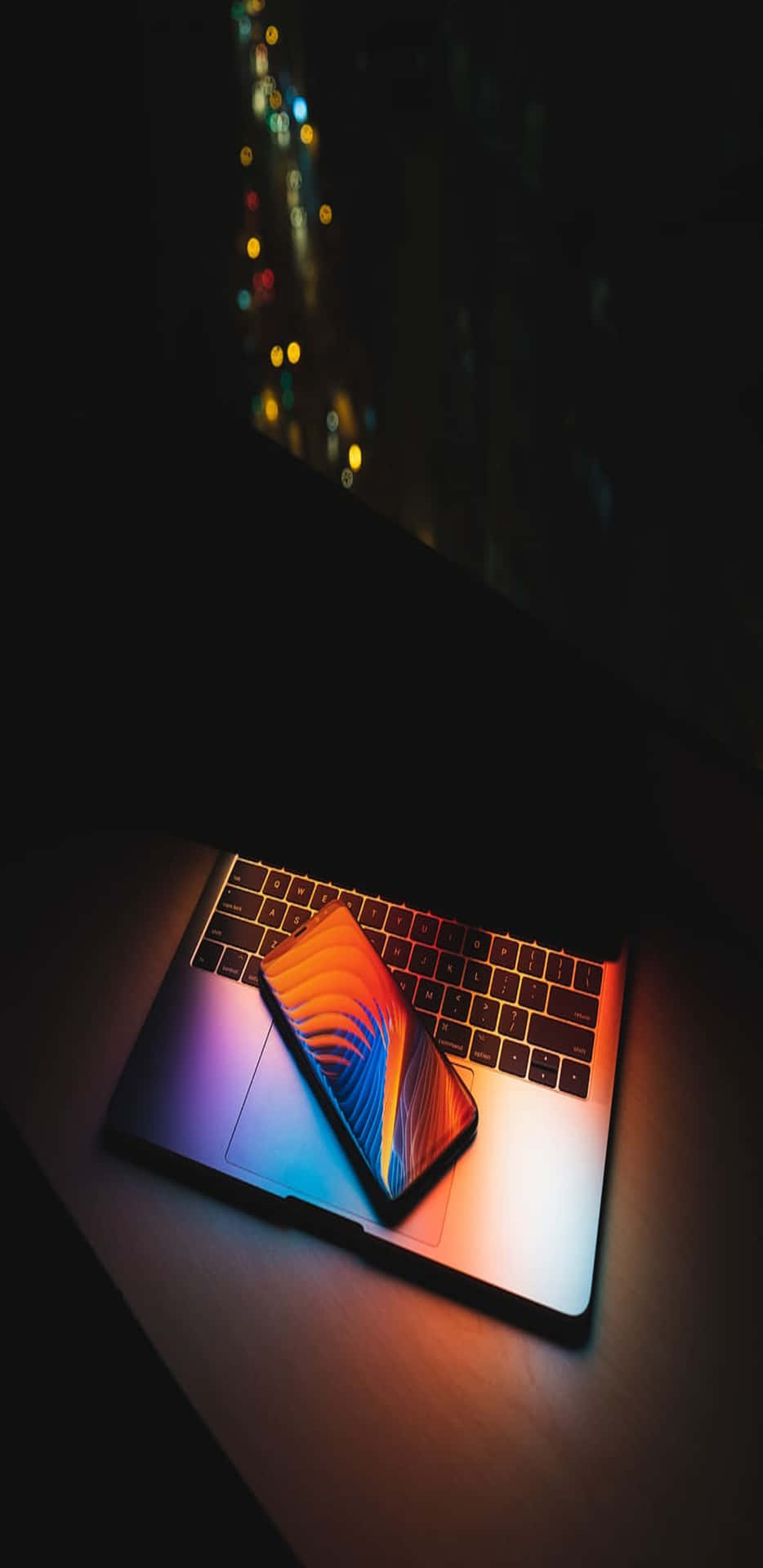 Laptop Colored Lights Pixel 3xl Desktop Pc Background