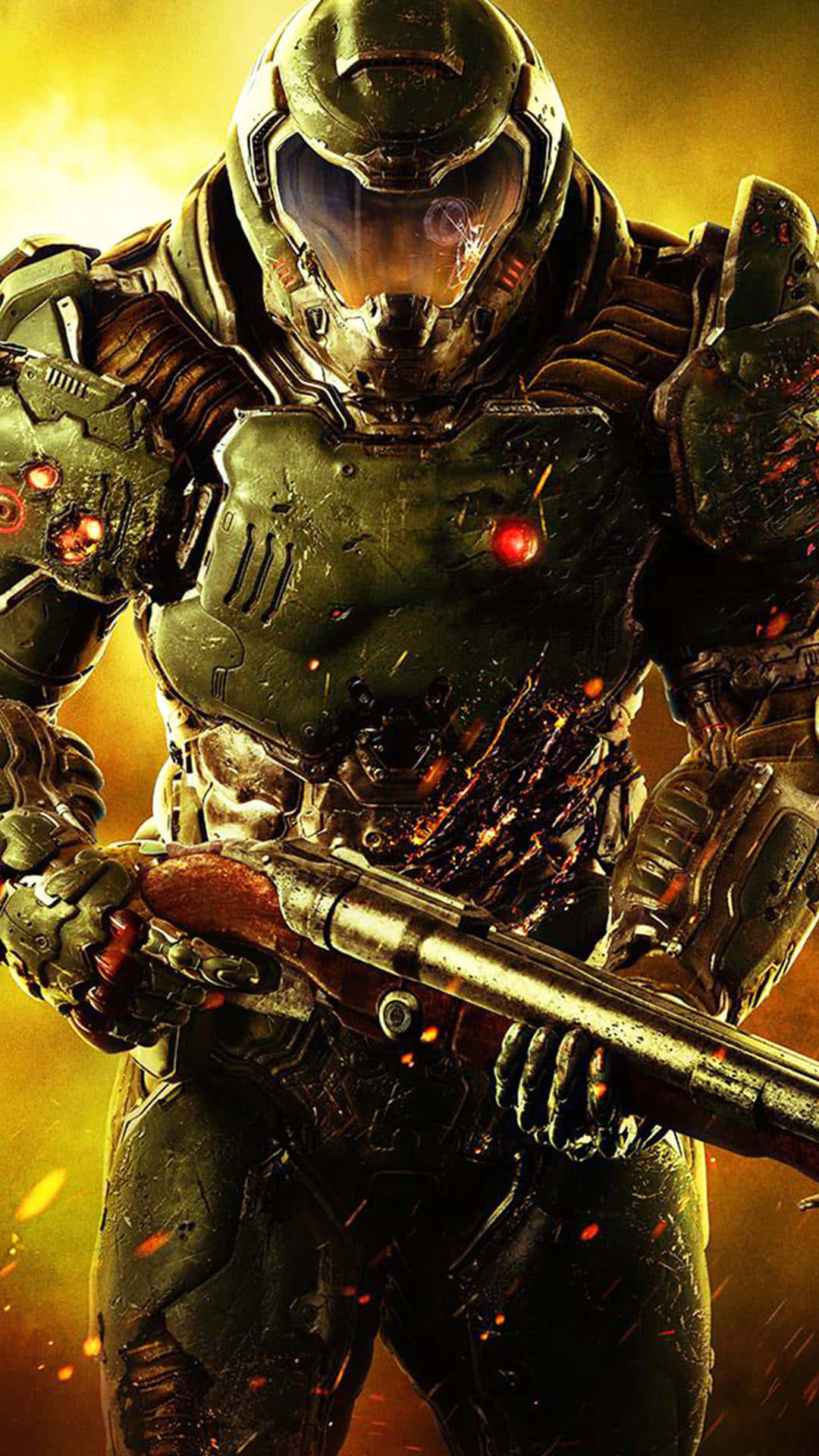 Doom Guy fiktiv karakter cool pixel 3XL Doom baggrund.
