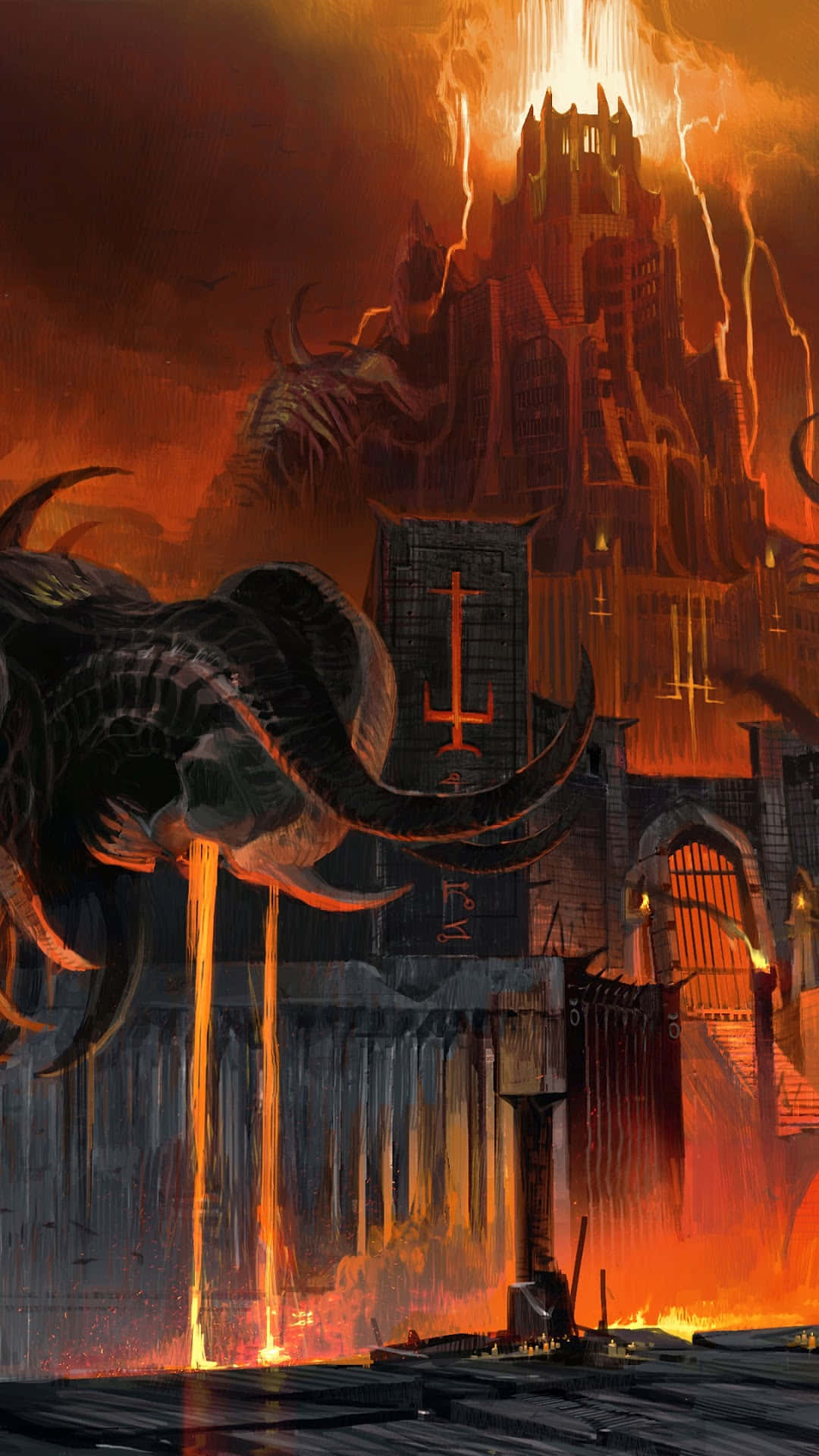 Porträtpixel 3xl Doom Eternal Mansion Hintergrund
