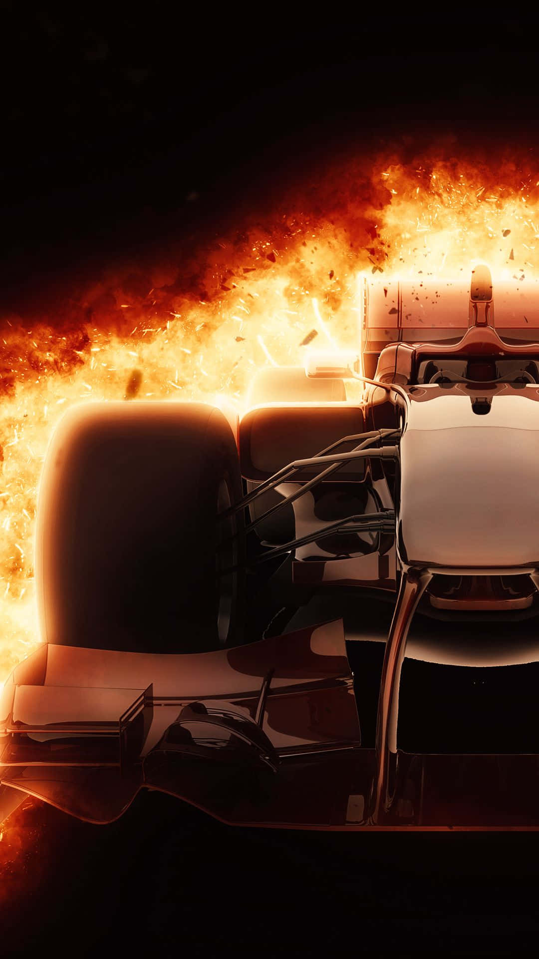 Pixel 3xl F1 2016 Burning Racing Car Background