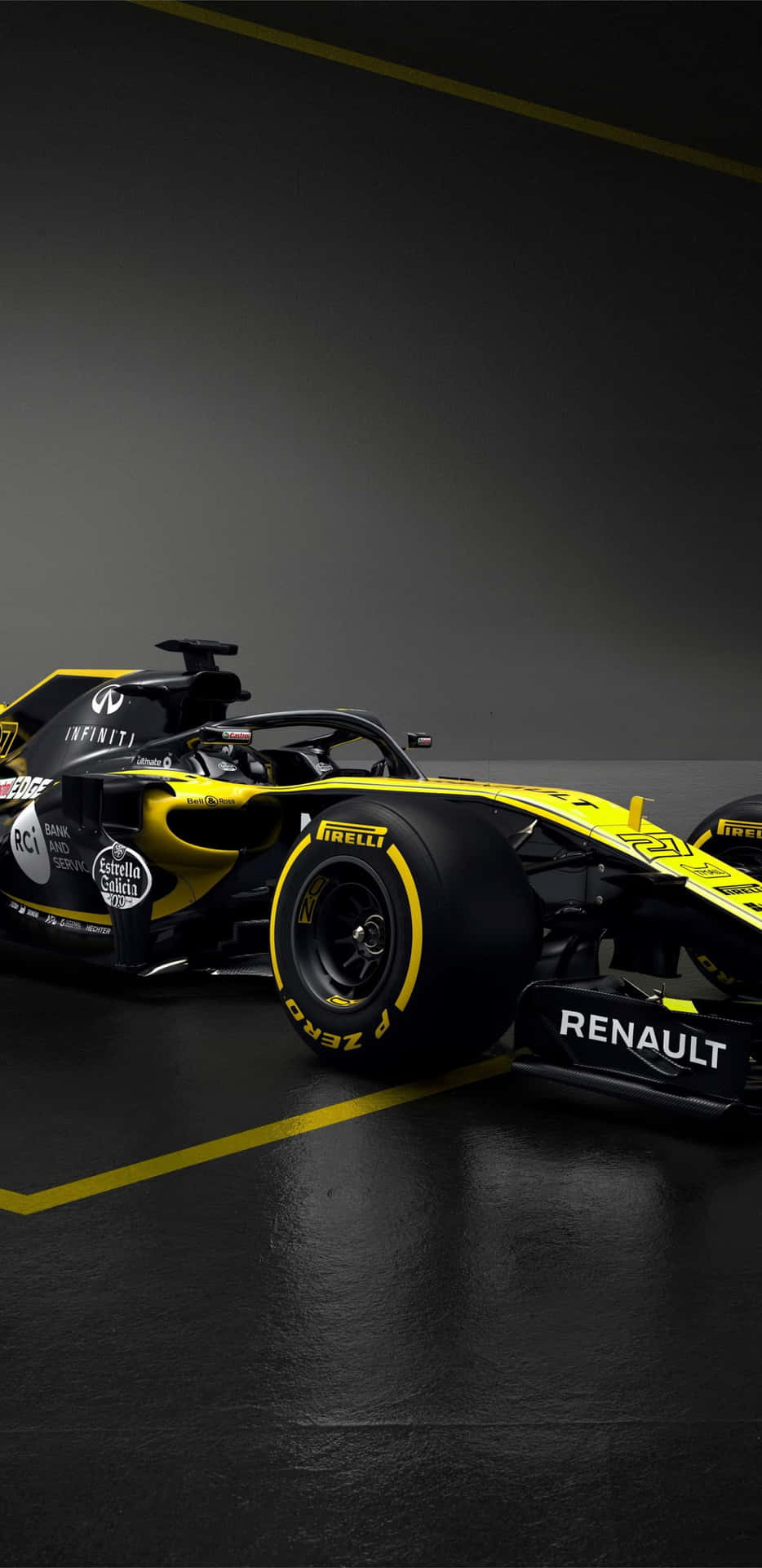 Renault Racing Bil Pixel 3xl F1 2018 Baggrund.