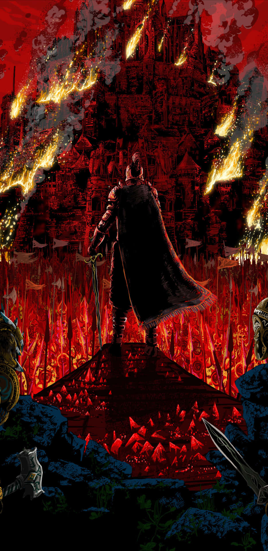 Pixel 3xl For Honor Resistance War Burning Castle Background