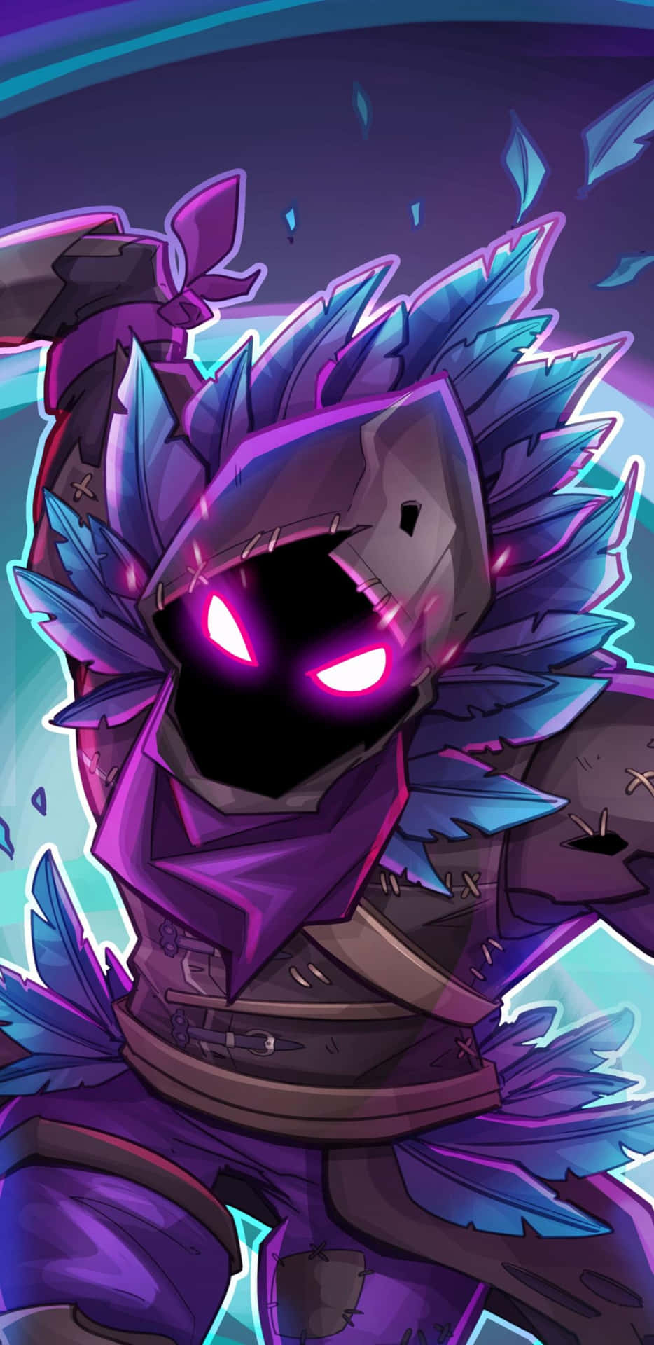 Pixel 3XL Raven Purple Eyes Fortnite Battle Royale Background